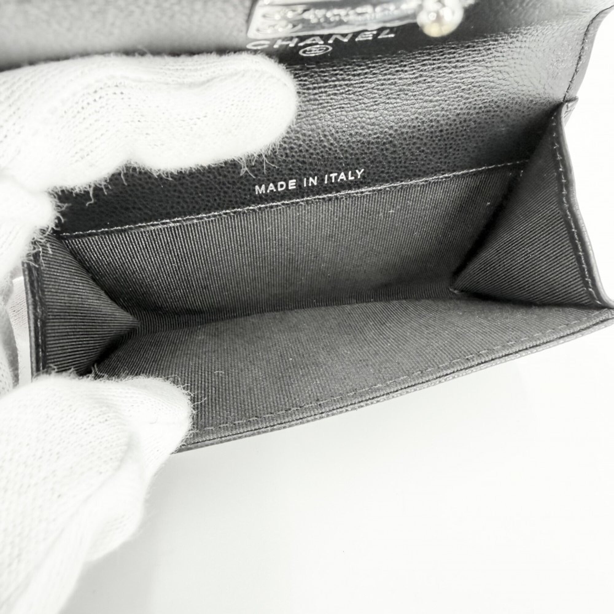 Chanel Matelasse Black Grained Calfskin Coin Purse/Coin Case (Pre-Owned)