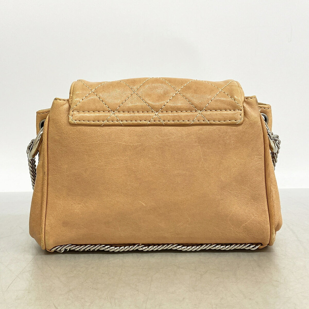 Chanel Light Brown Leather Shoulder Bag (Pre-Owned)