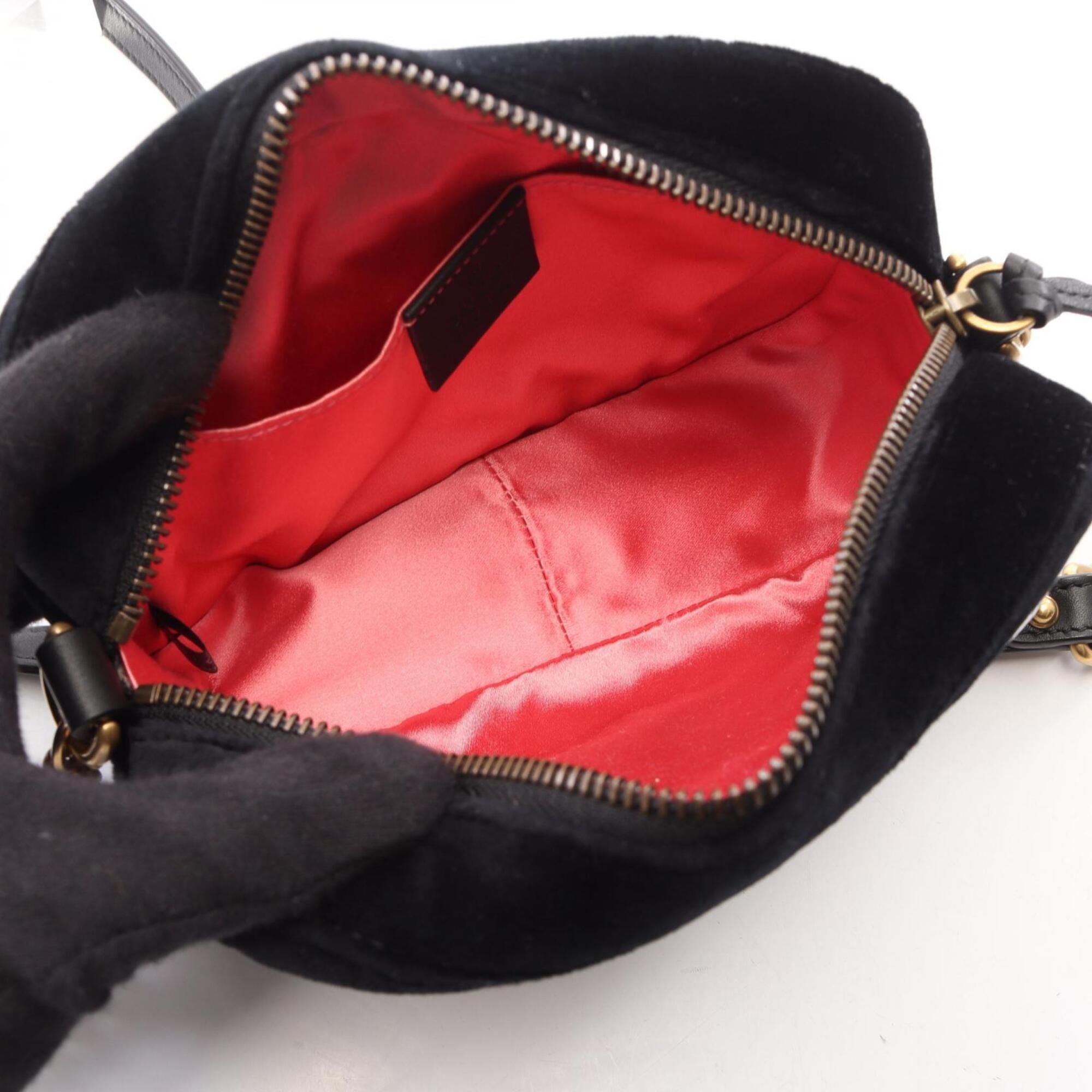 Gucci Black Fabric Leather Handbag Shoulder Bag (Pre-Owned)