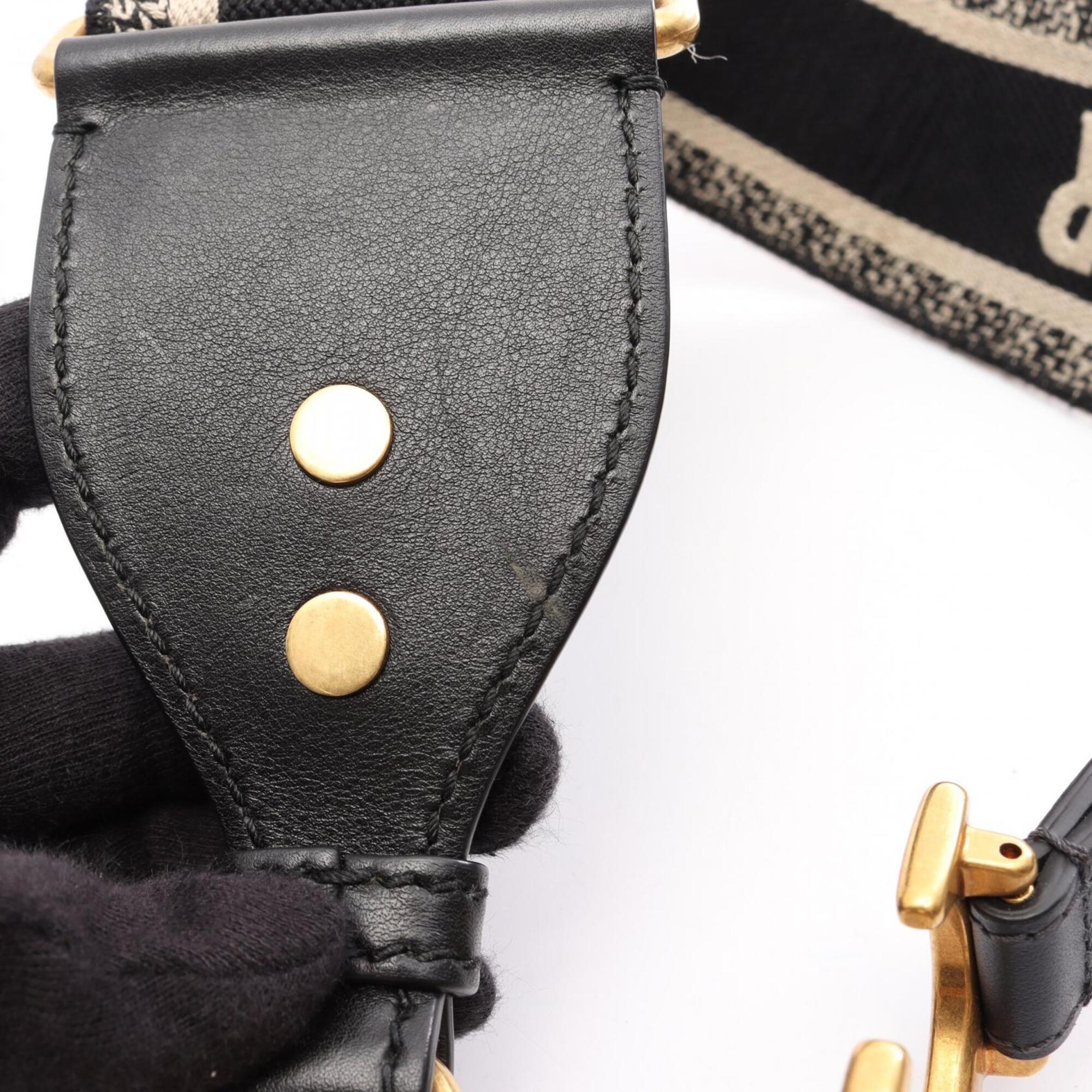 Christian Dior Beige Navy Canvas Handbag Saddle Bag (Pre-Owned)