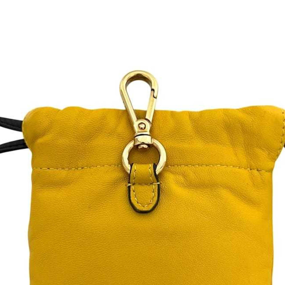Fendi Yellow Leather Pouch Shoulder Bag (Pre-Owned)