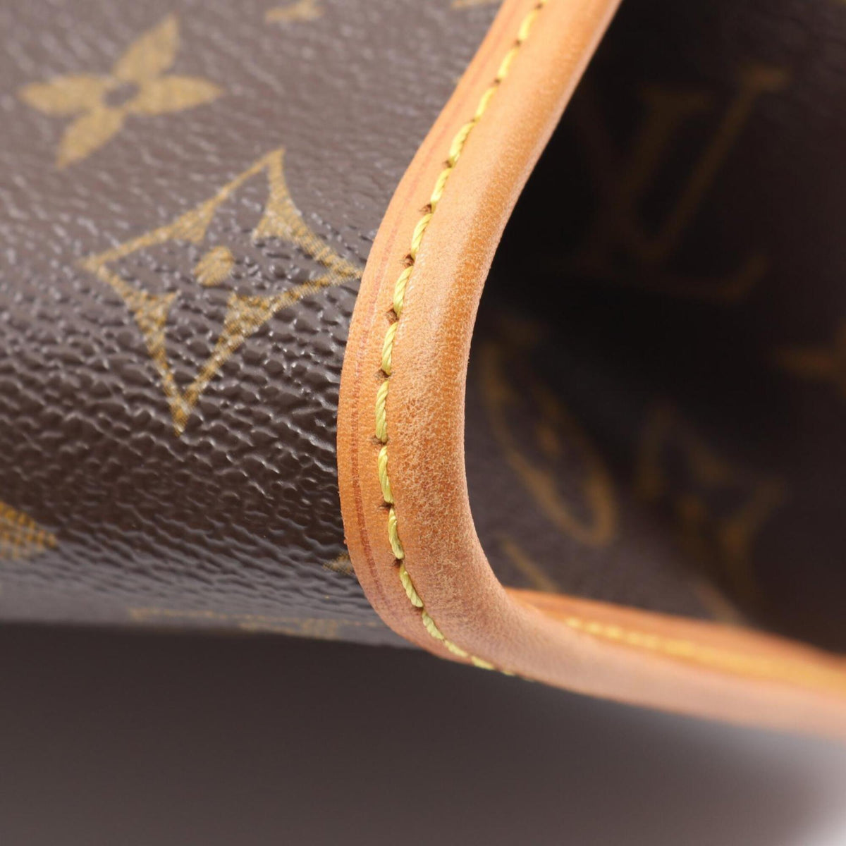 Louis Vuitton Brown Monogram Coated Canvas Leather Handbag Tote Bag (Pre-Owned)