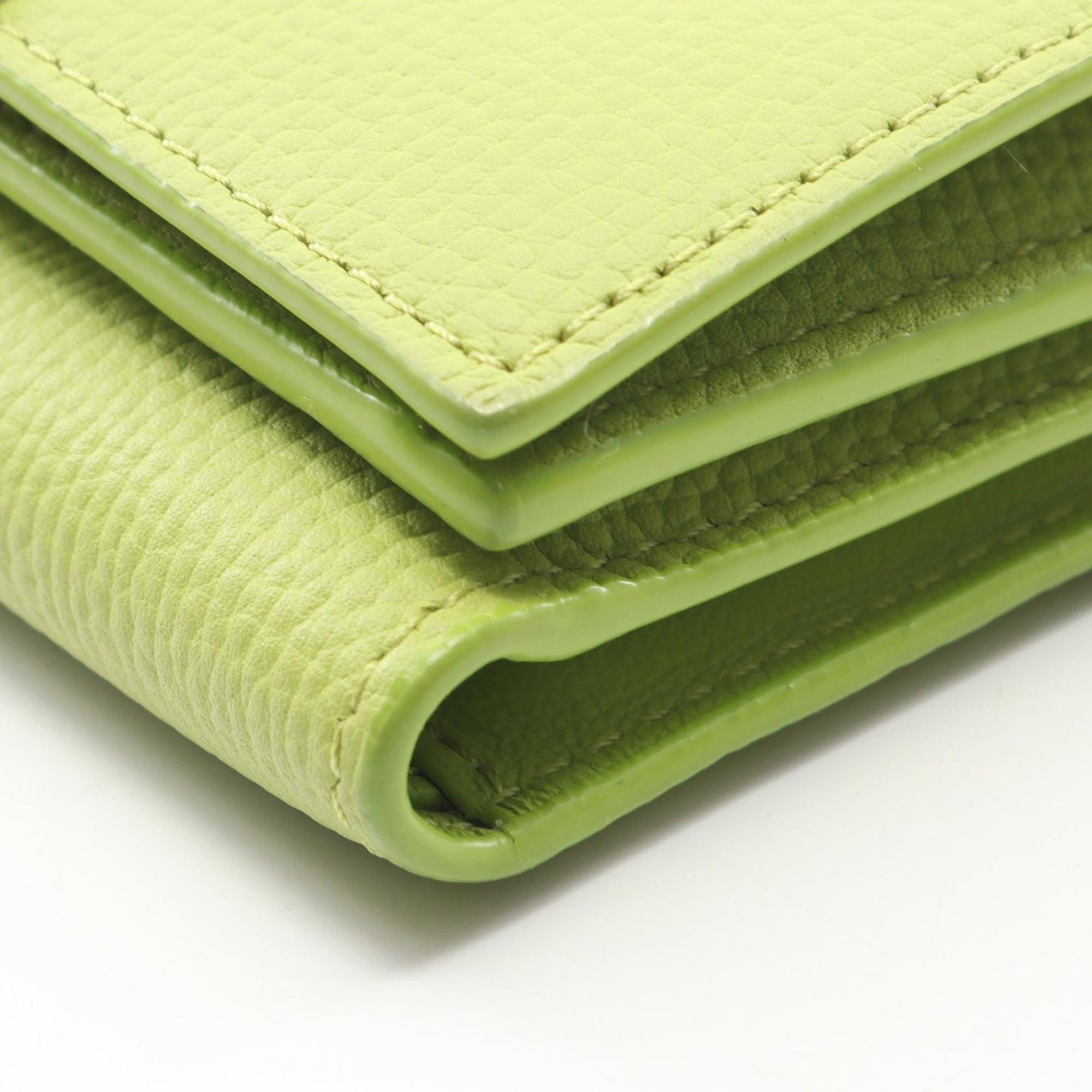 Loewe Green Leather Wallet (Tri-Fold) (Pre-Owned)