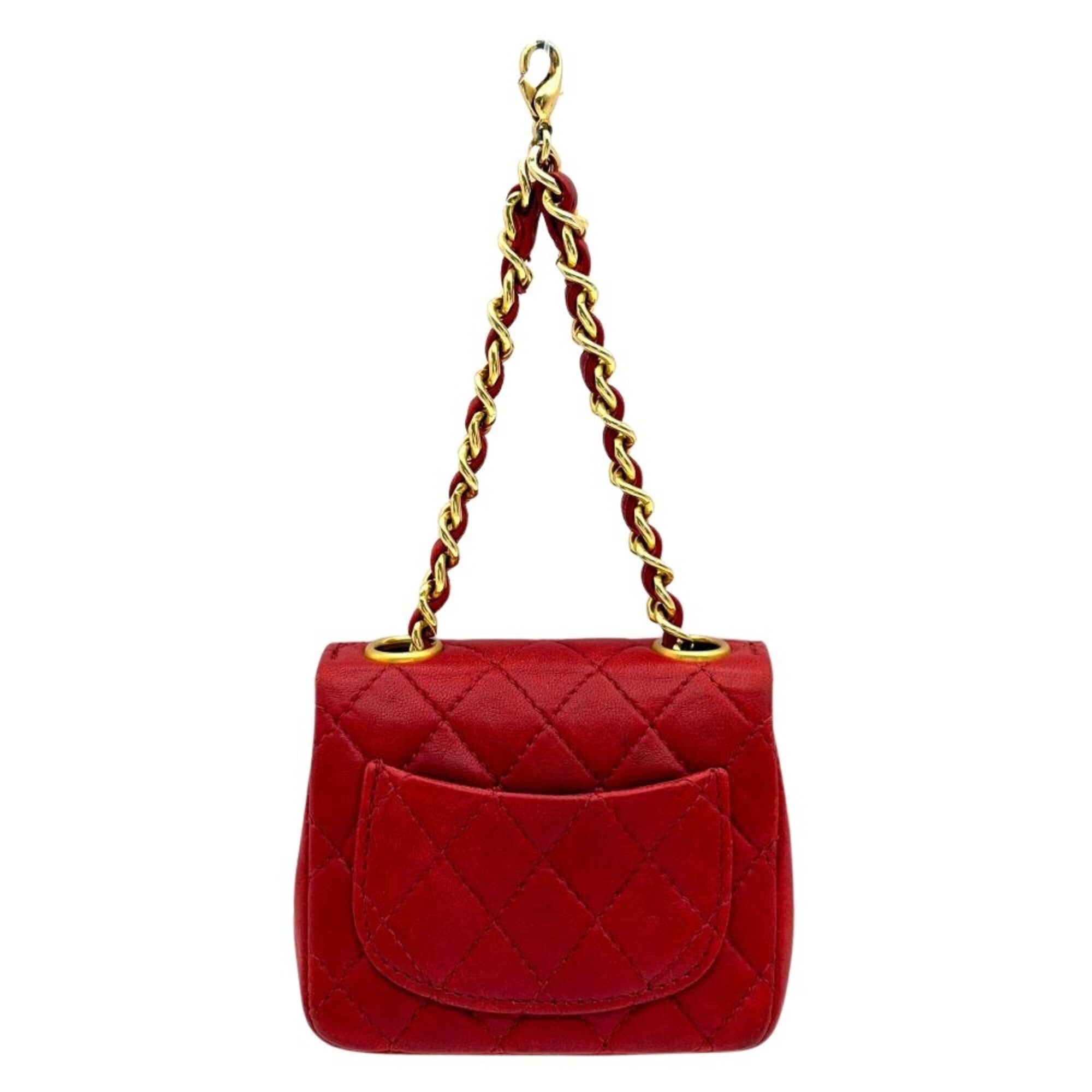 Chanel Matelasse Red Color Leather Handbag (Pre-Owned)