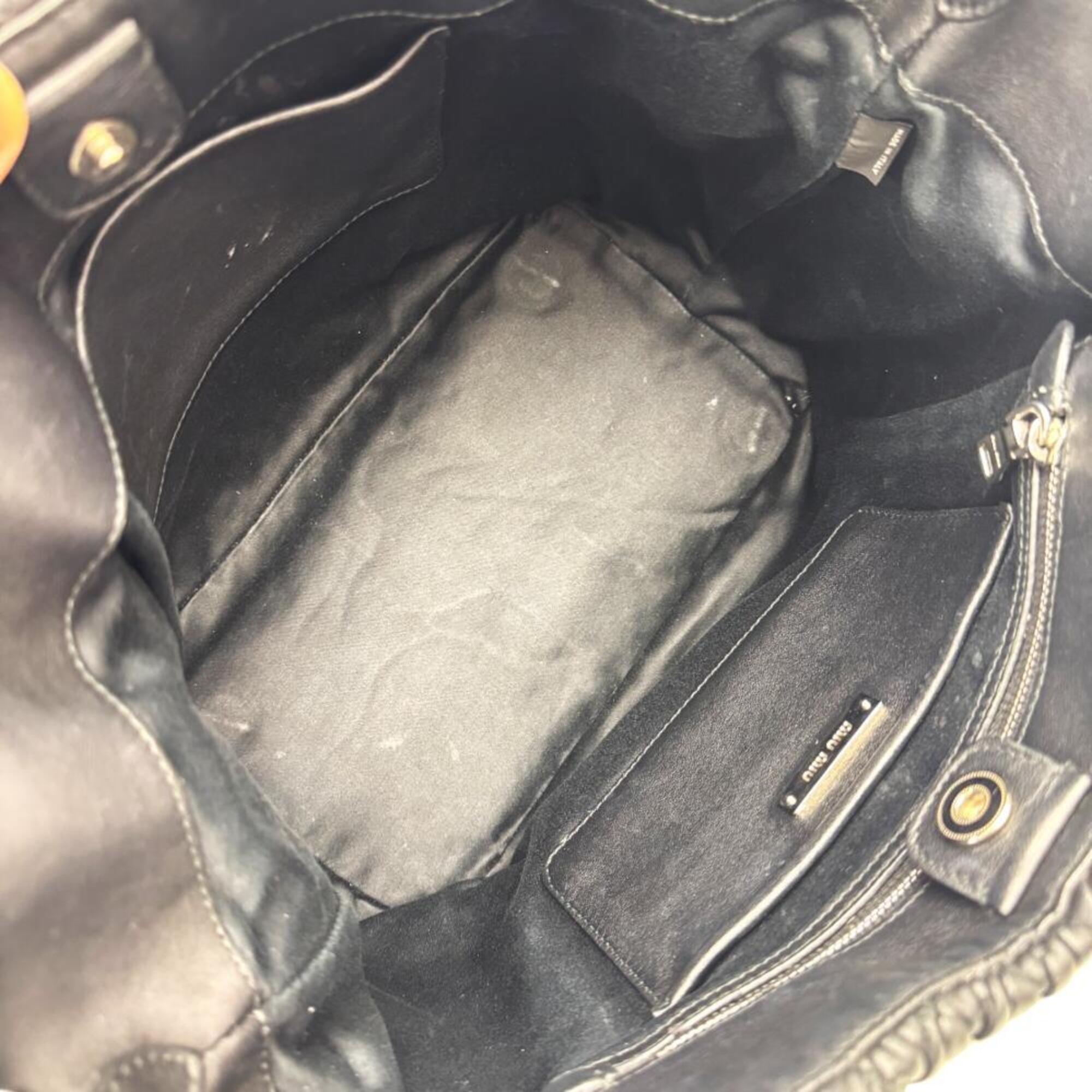 Miu Miu Black Leather Handbag Shoulder Bag (Pre-Owned)