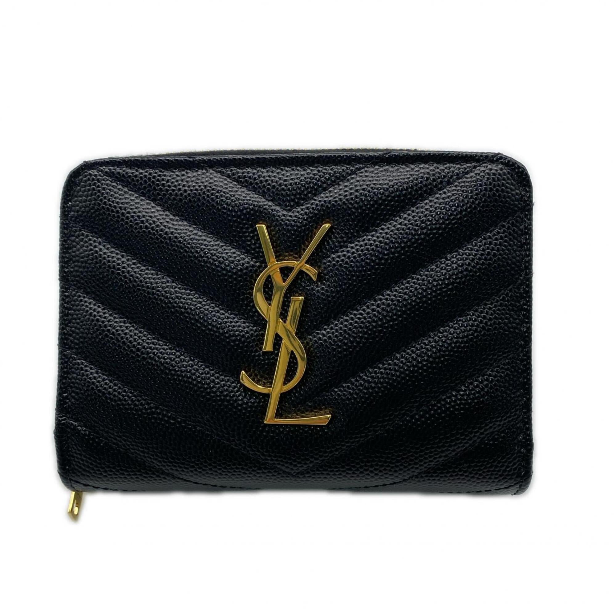 Yves Saint Laurent Black Leather Wallet (Bi-Fold) (Pre-Owned)