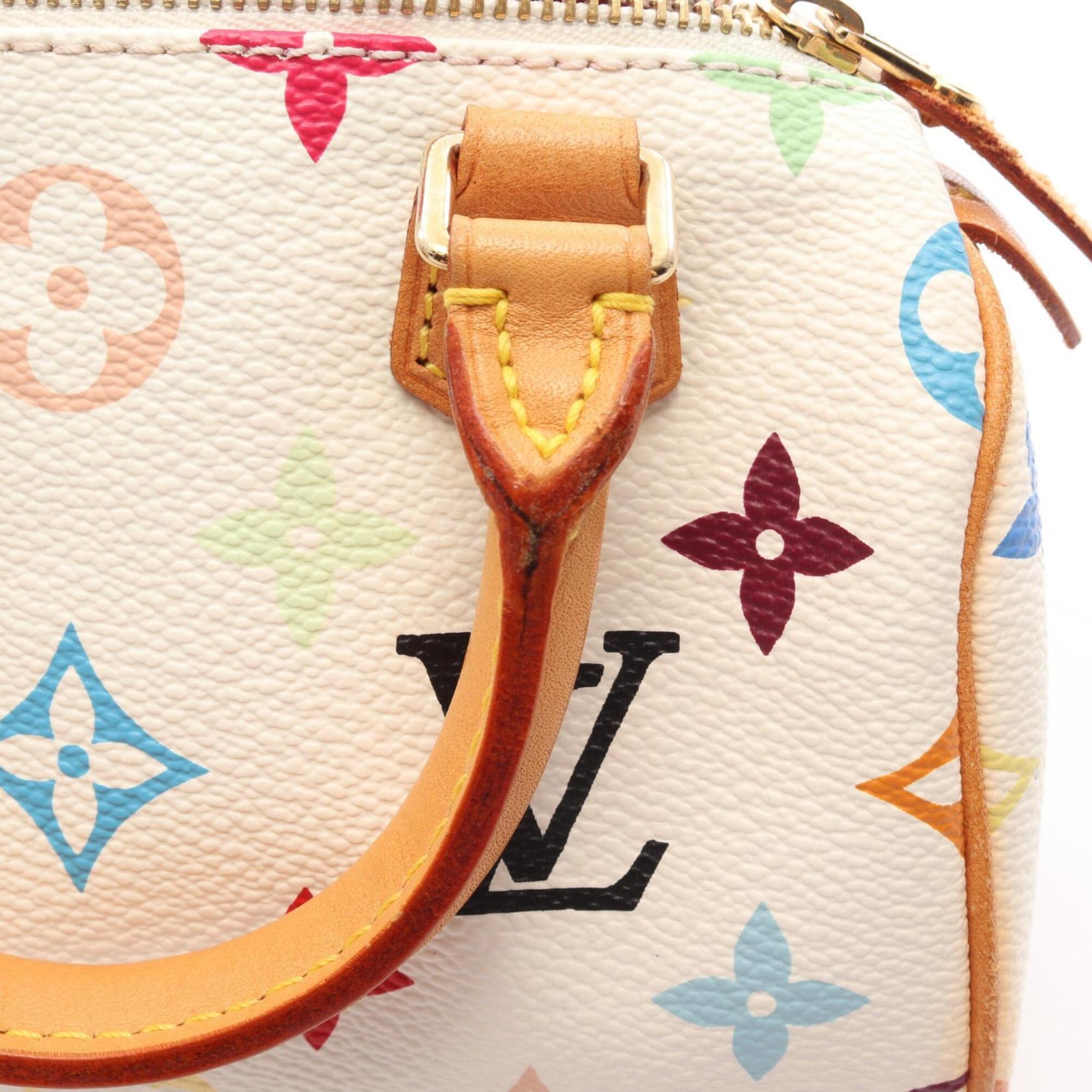 Louis Vuitton Blanc Multi-Color White Monogram Multicolore Leather Handbag (Pre-Owned)
