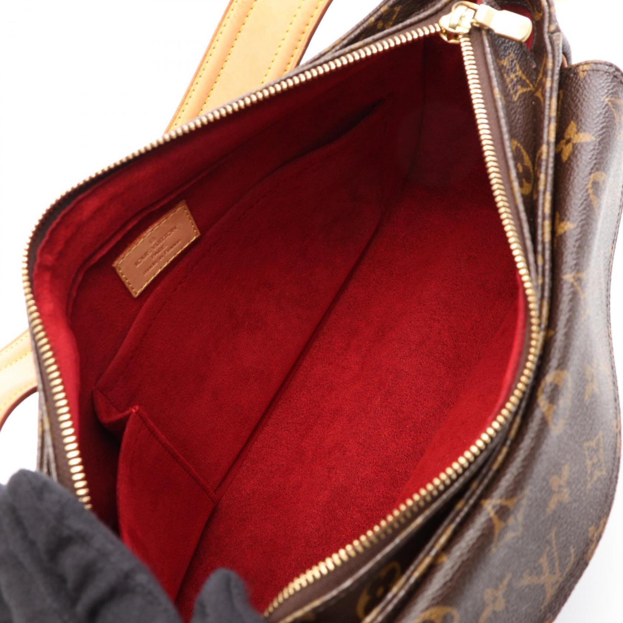Louis Vuitton Brown Pvc Coated Canvas Leather Handbag Shoulder Bag (Pre-Owned)