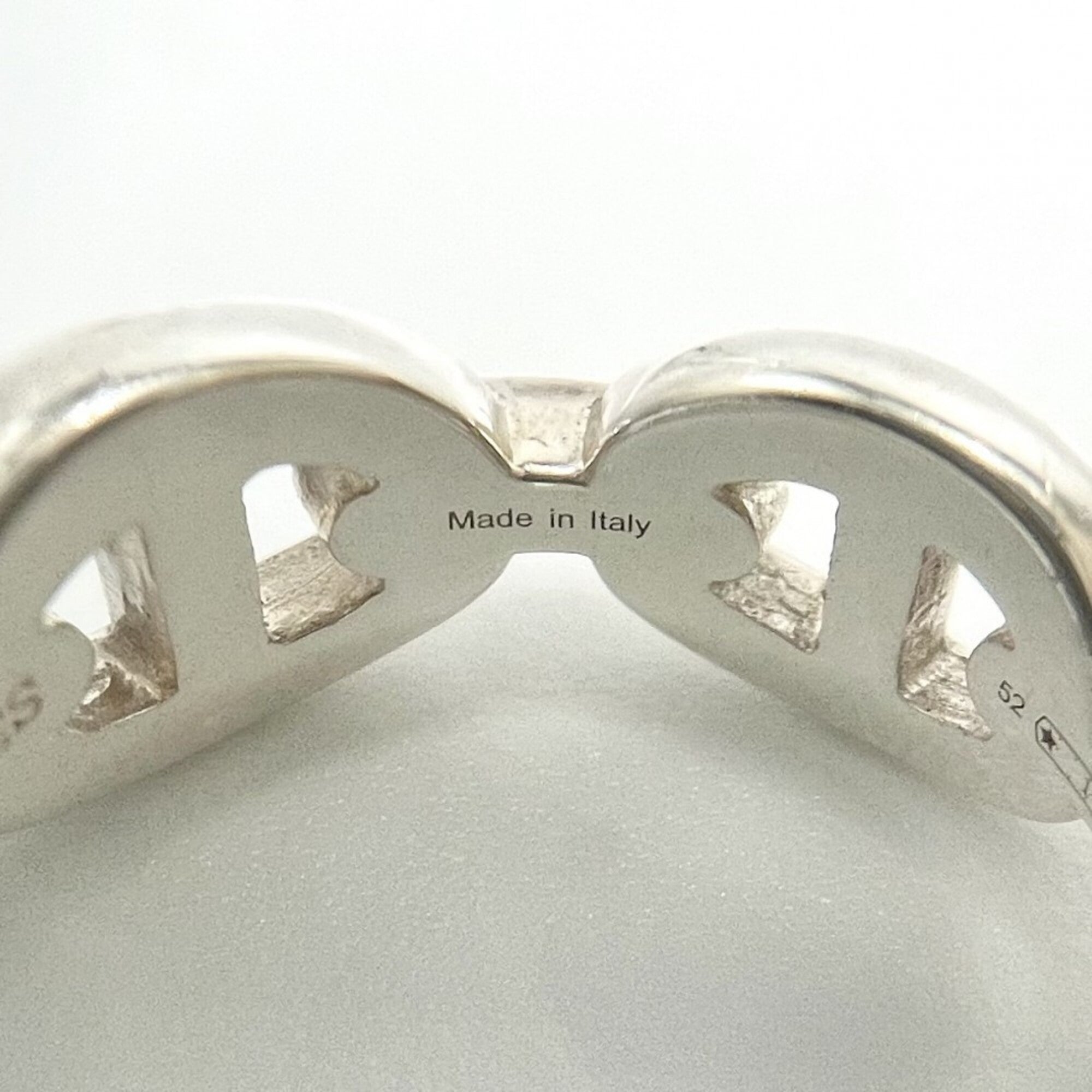 Hermes Silver 925 Band Ring (Pre-Owned)