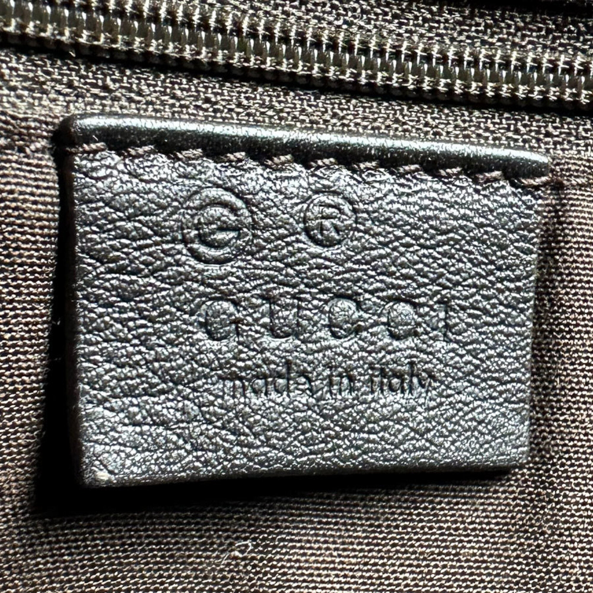 Gucci Dark Brown Leather Handbag Shoulder Bag (Pre-Owned)