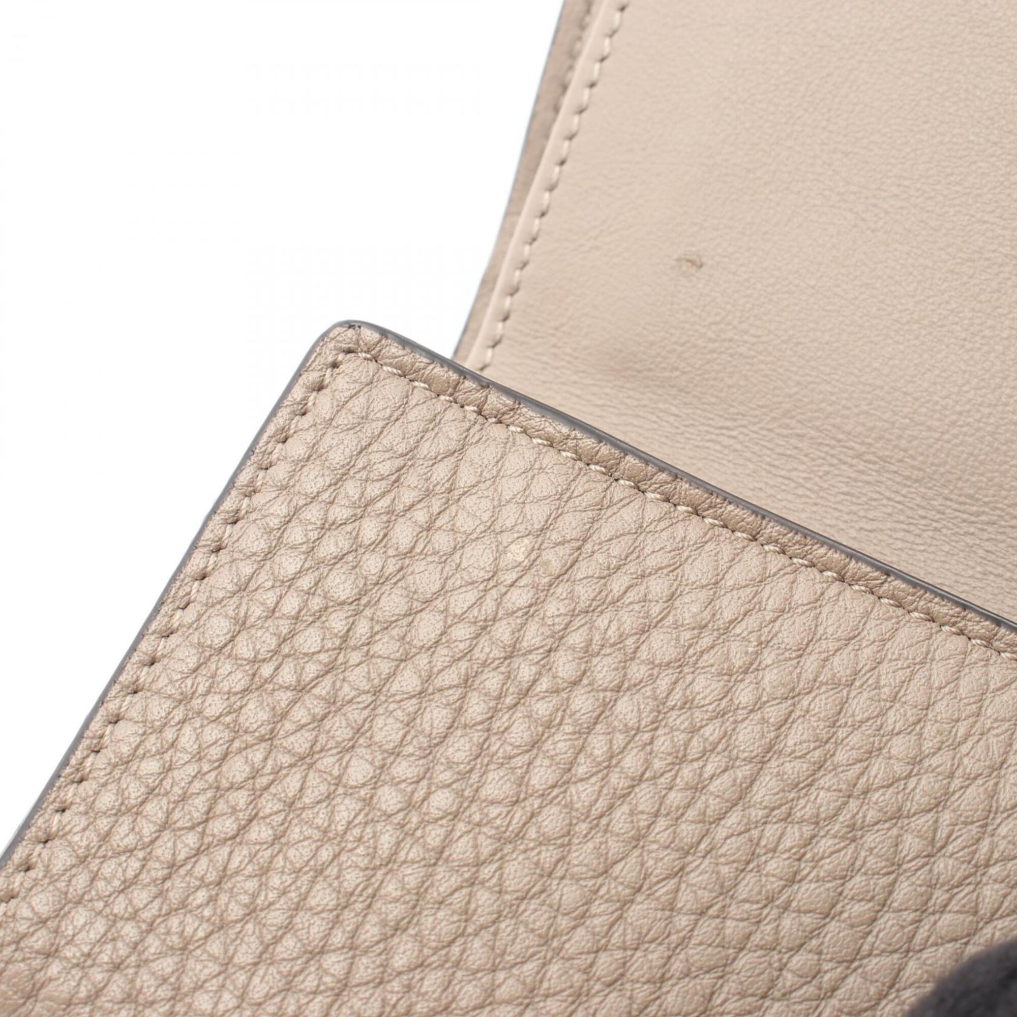 Fendi Beige Leather Wallet (Tri-Fold) (Pre-Owned)