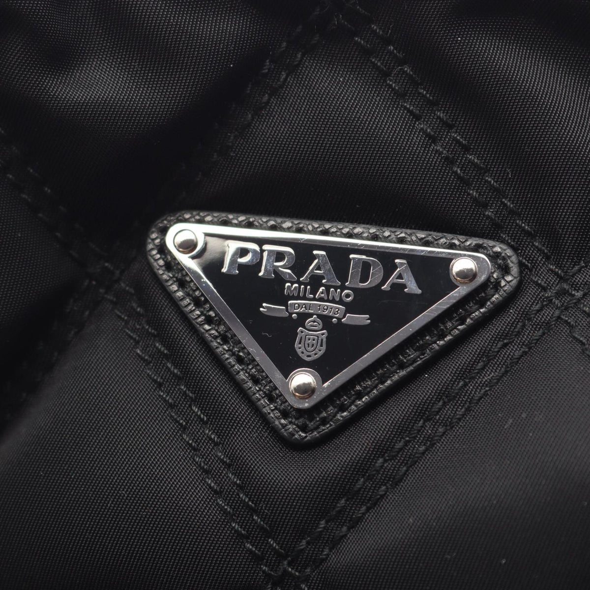 Prada Black Nylon Leather Backpack Handbag (Pre-Owned)