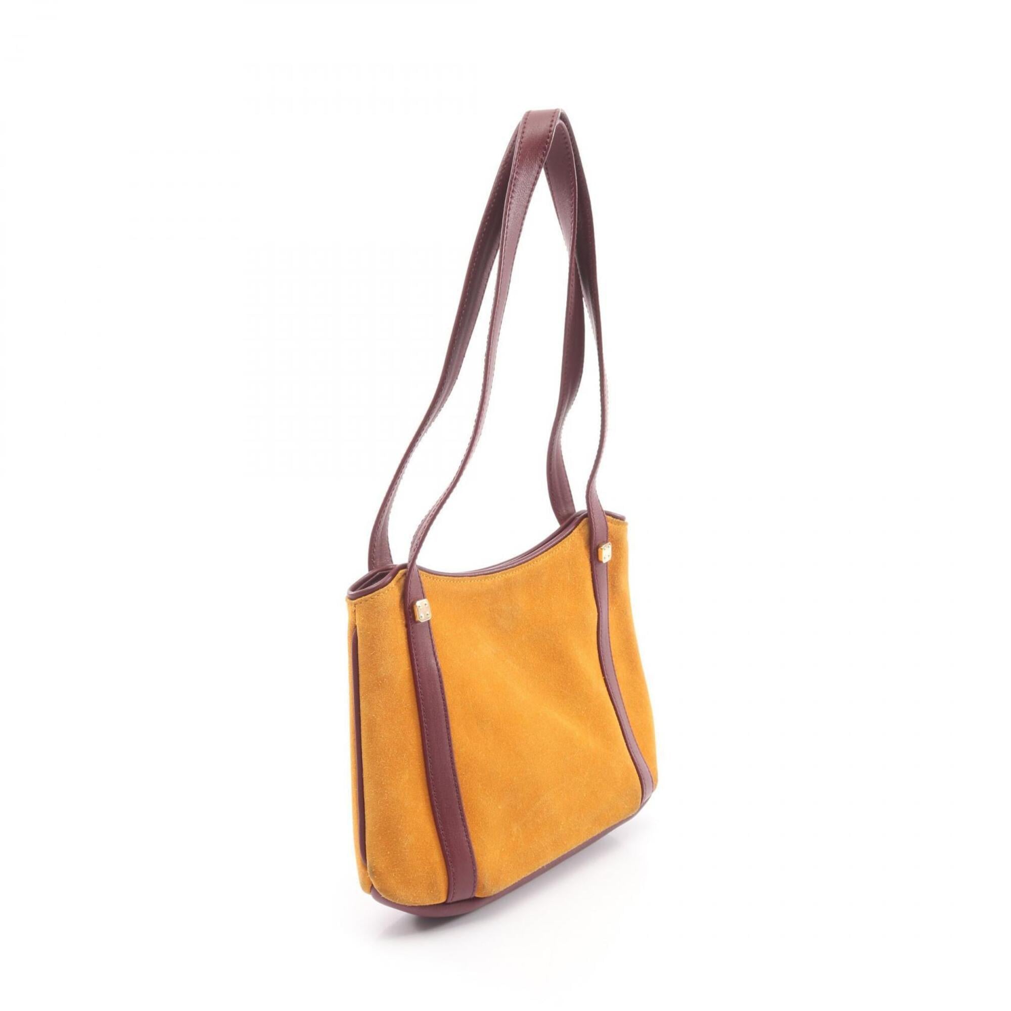 Loewe Bordeaux Yellow Suede Leather Handbag Tote Bag (Pre-Owned)
