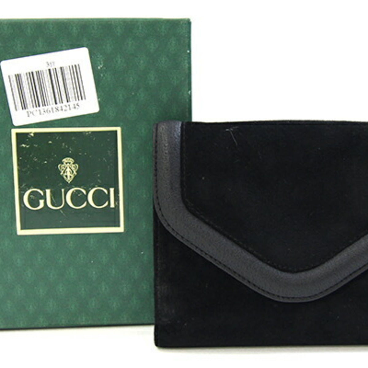 Gucci Black Suede Leather Wallet (Bi-Fold) (Pre-Owned)