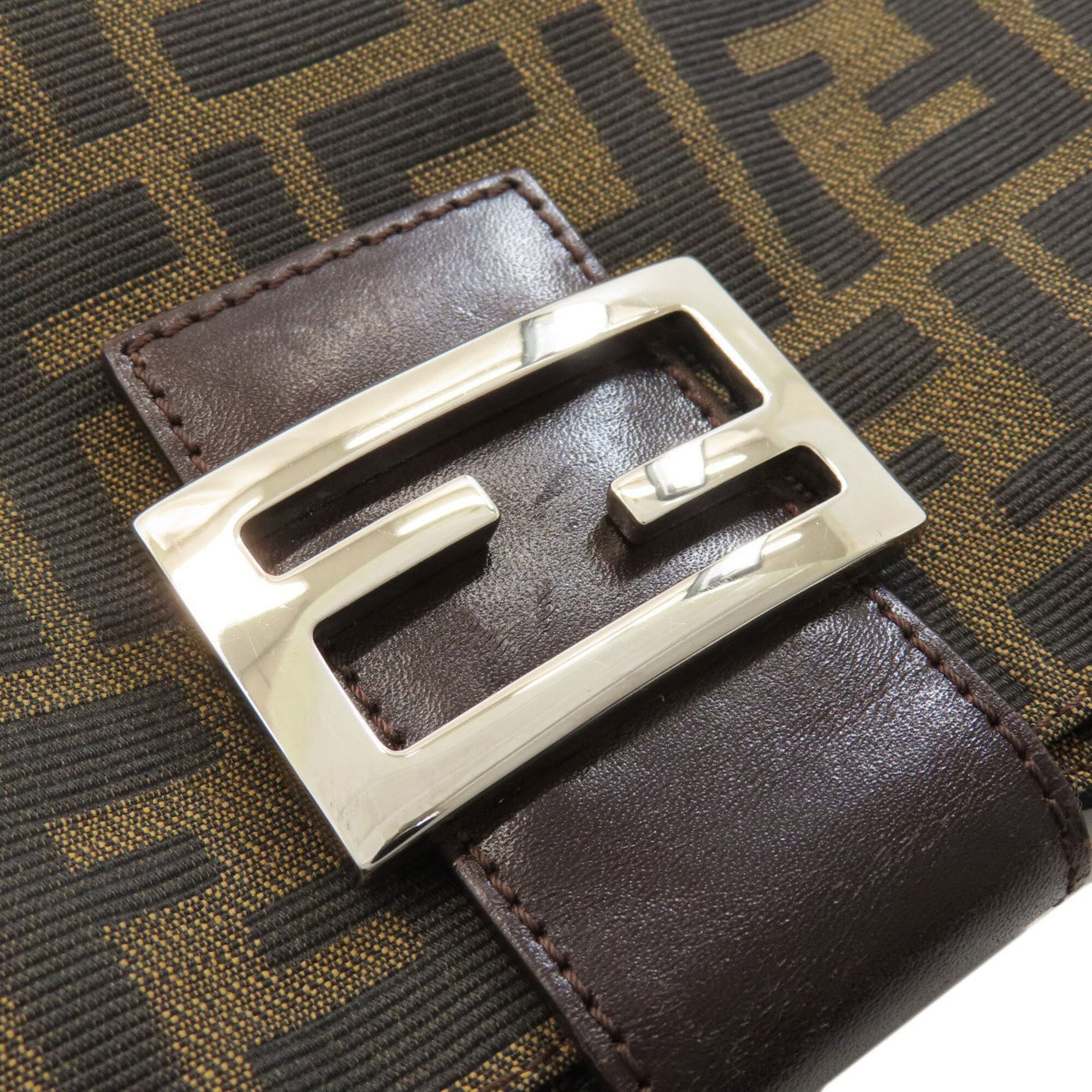 Fendi Brown Canvas Shoulder Bag (Pre-Owned)