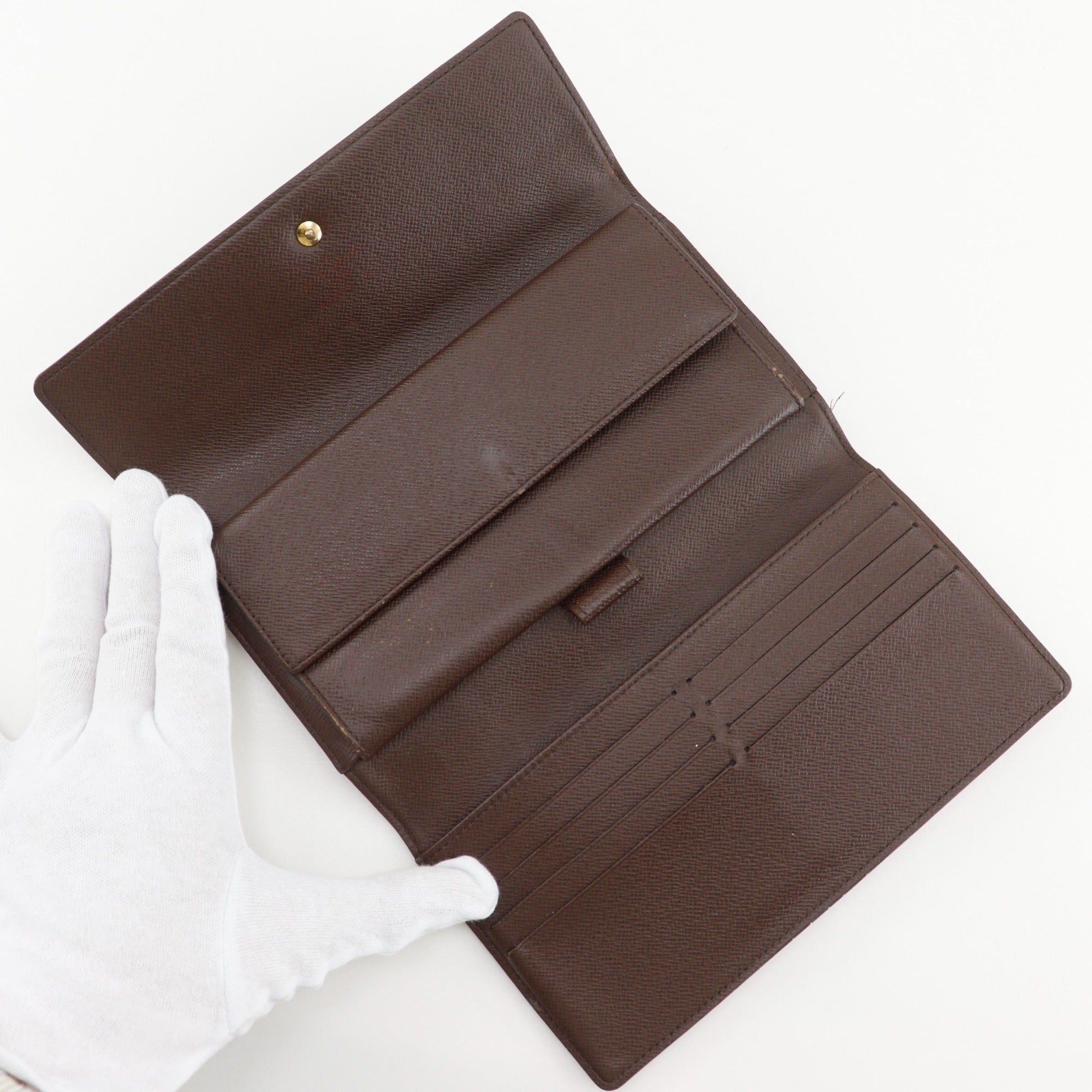 Louis Vuitton Damier Brown Damier Canvas Long Wallet (Bi-Fold) (Pre-Owned)