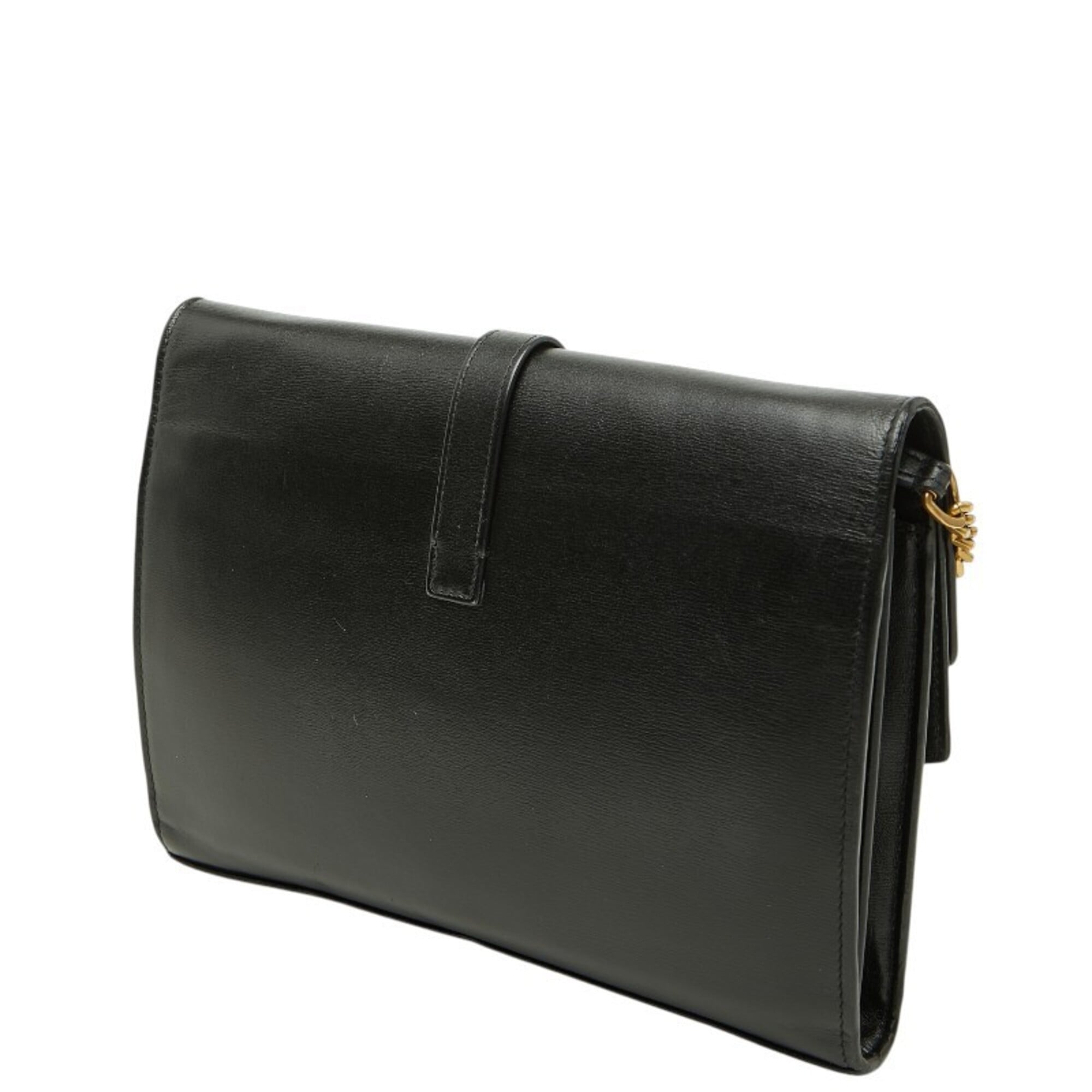 Saint Laurent Black Leather Shoulder Bag (Pre-Owned)