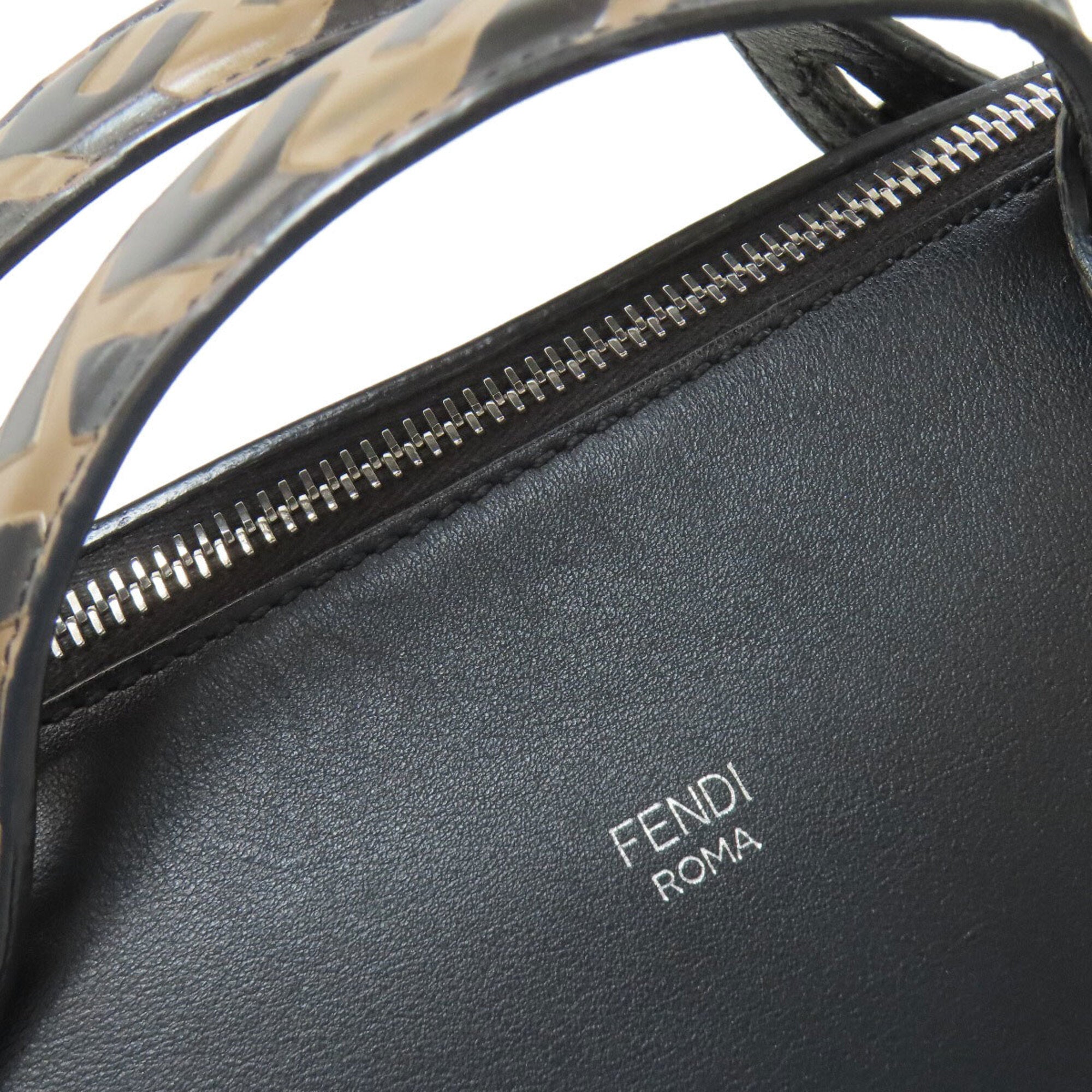 Fendi Black Brown Leather Handbag (Pre-Owned)