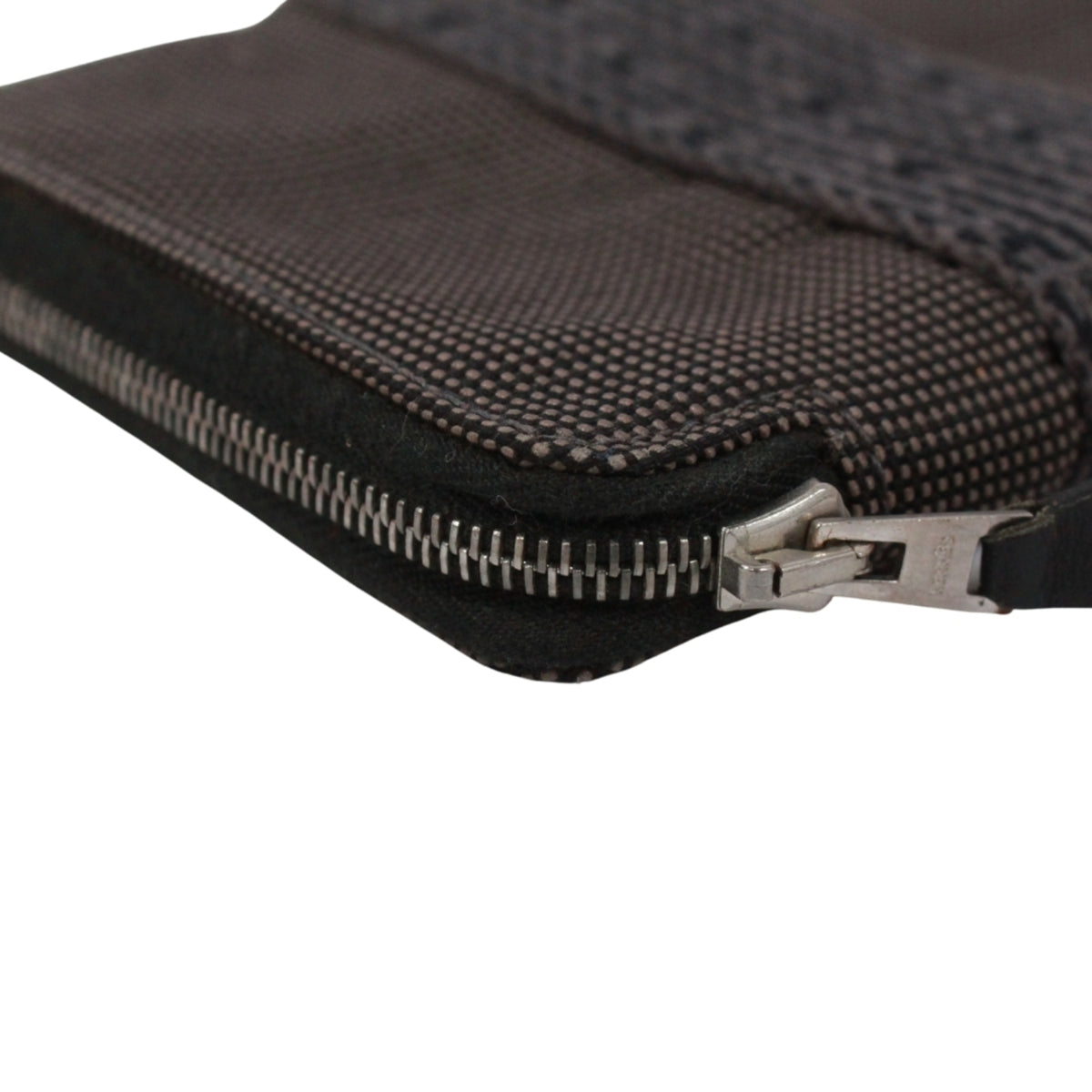 Hermes Black Gray Nylon Canvas Wallet (Bi-Fold) (Pre-Owned)