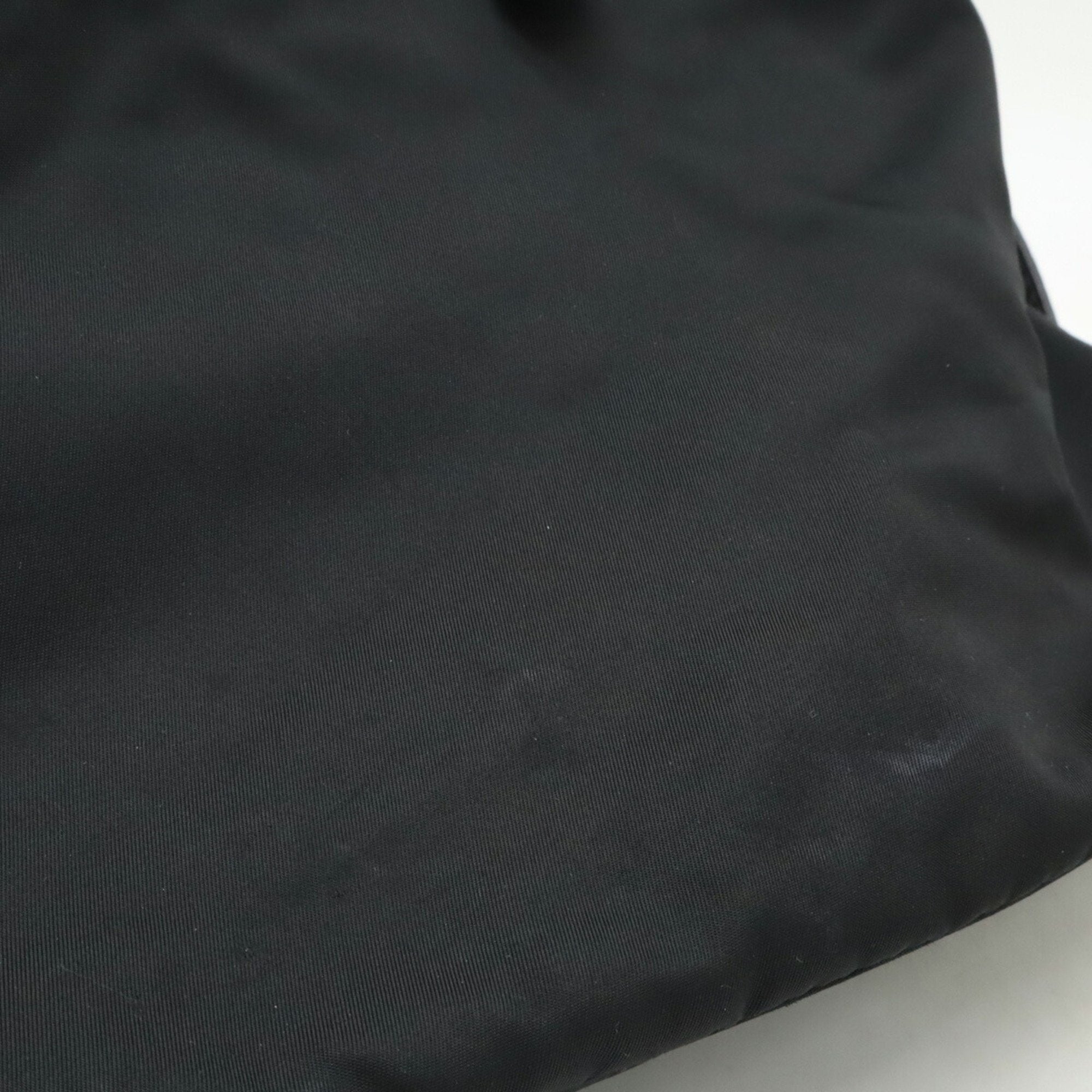 Prada Black Nero Nylon Leather Shoulder Bag Tote Bag (Pre-Owned)