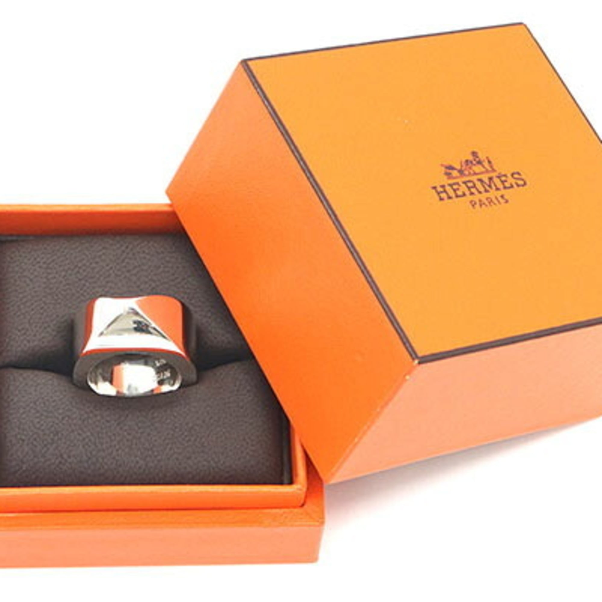 Hermes Medor Sterling Silver 925 Band Ring (Pre-Owned)