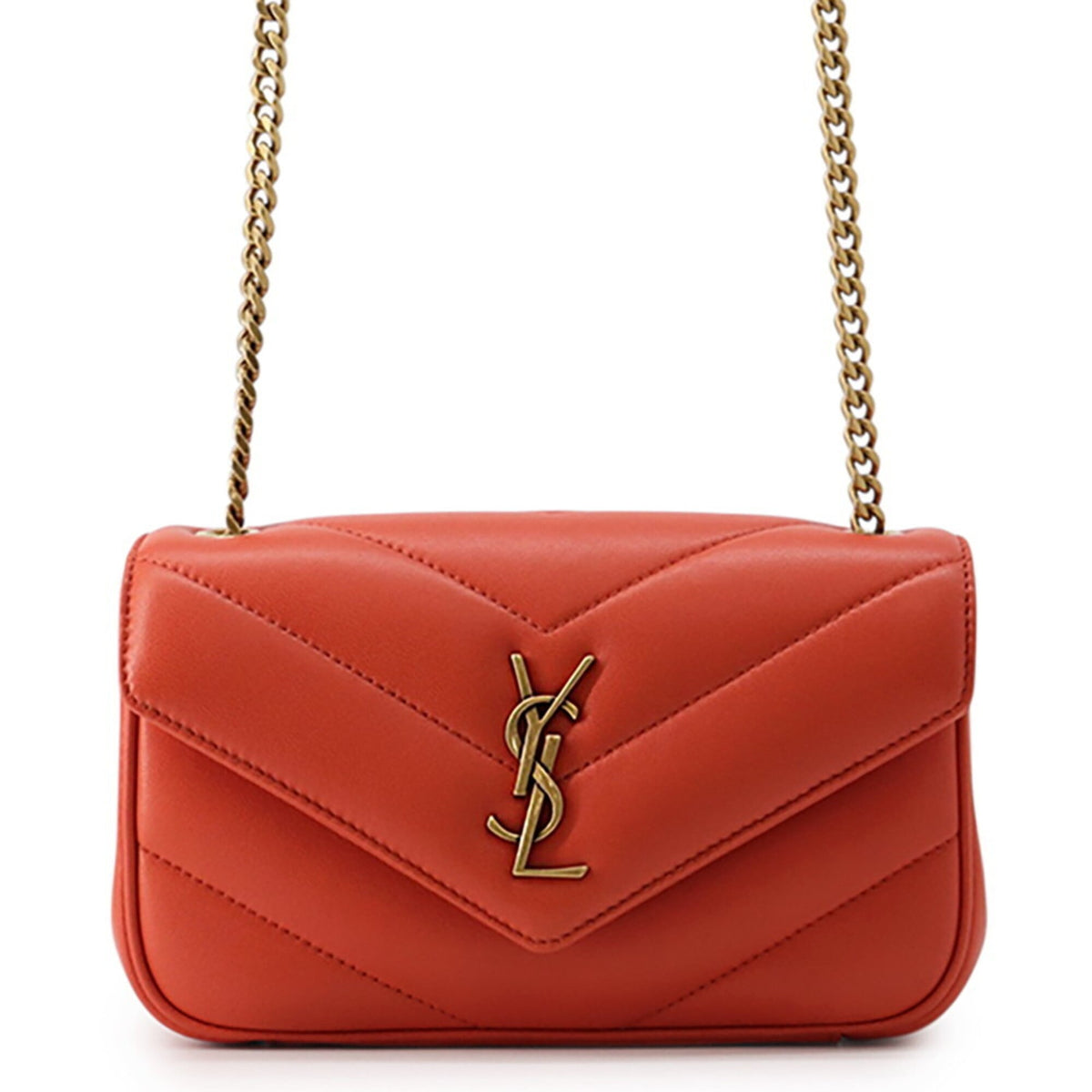 Yves Saint Laurent Orange Leather Shoulder Bag (Pre-Owned)