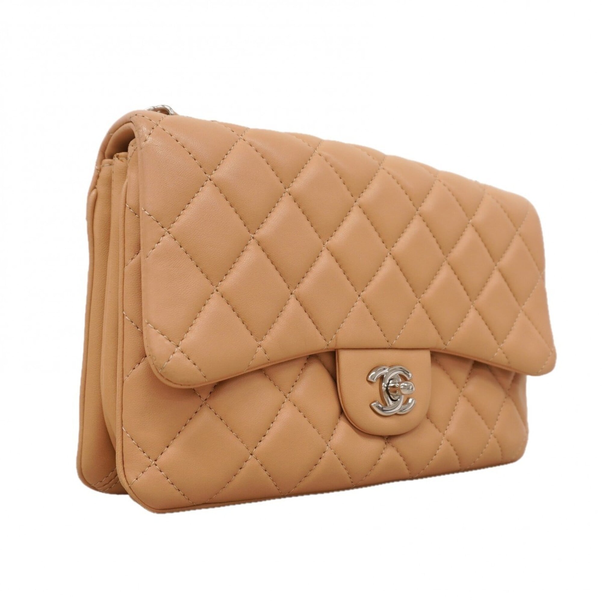 Chanel Beige Leather Shoulder Bag (Pre-Owned)