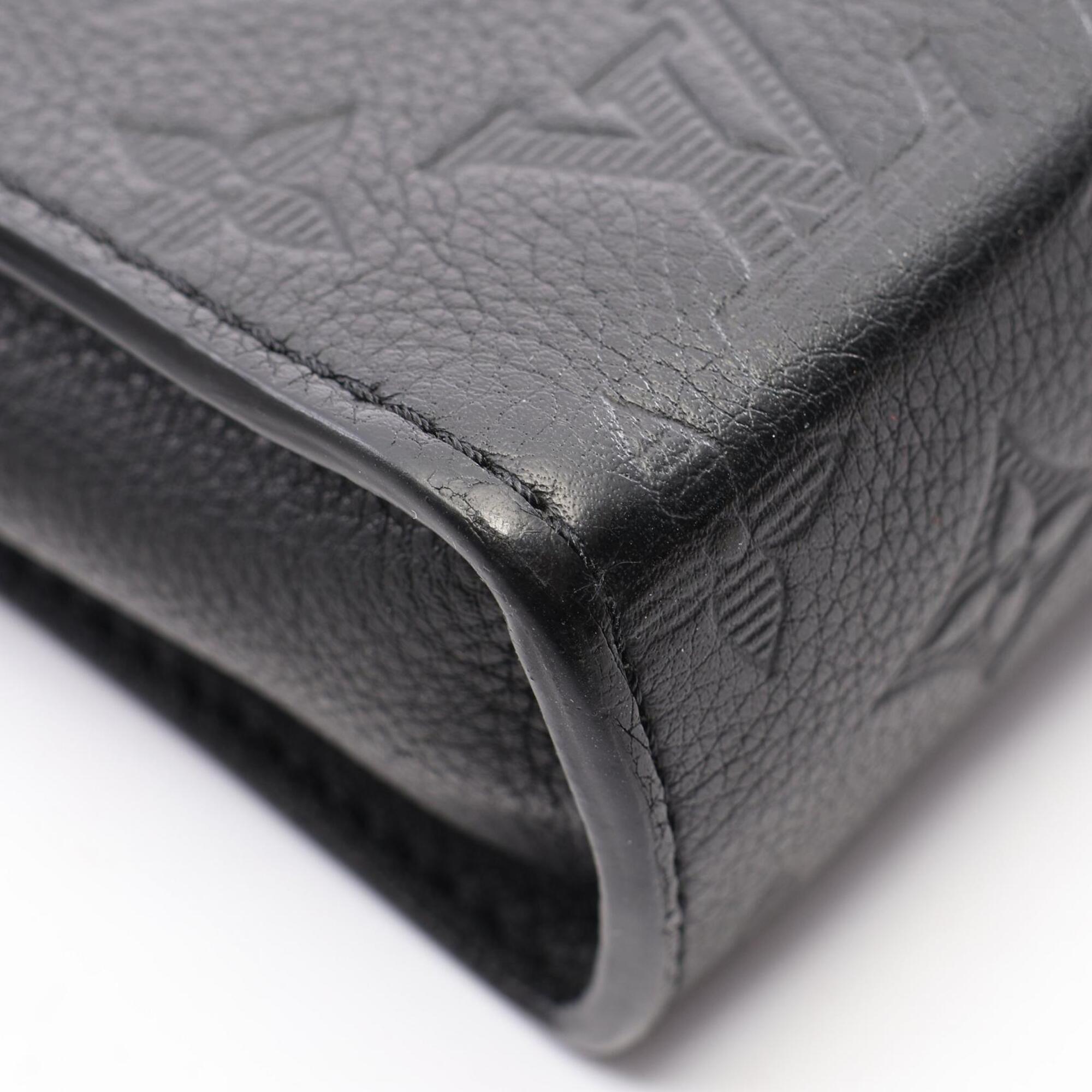 Louis Vuitton Black Leather Handbag Pouch Shoulder Bag (Pre-Owned)