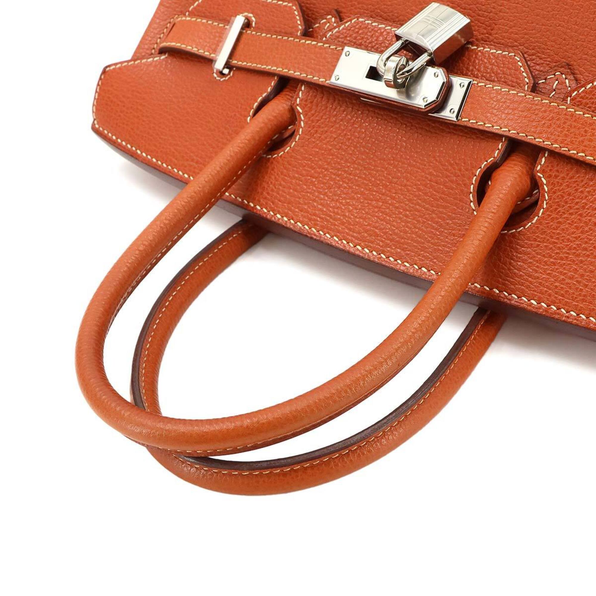 Hermes Brique Vache Liegee Leather Handbag (Pre-Owned)