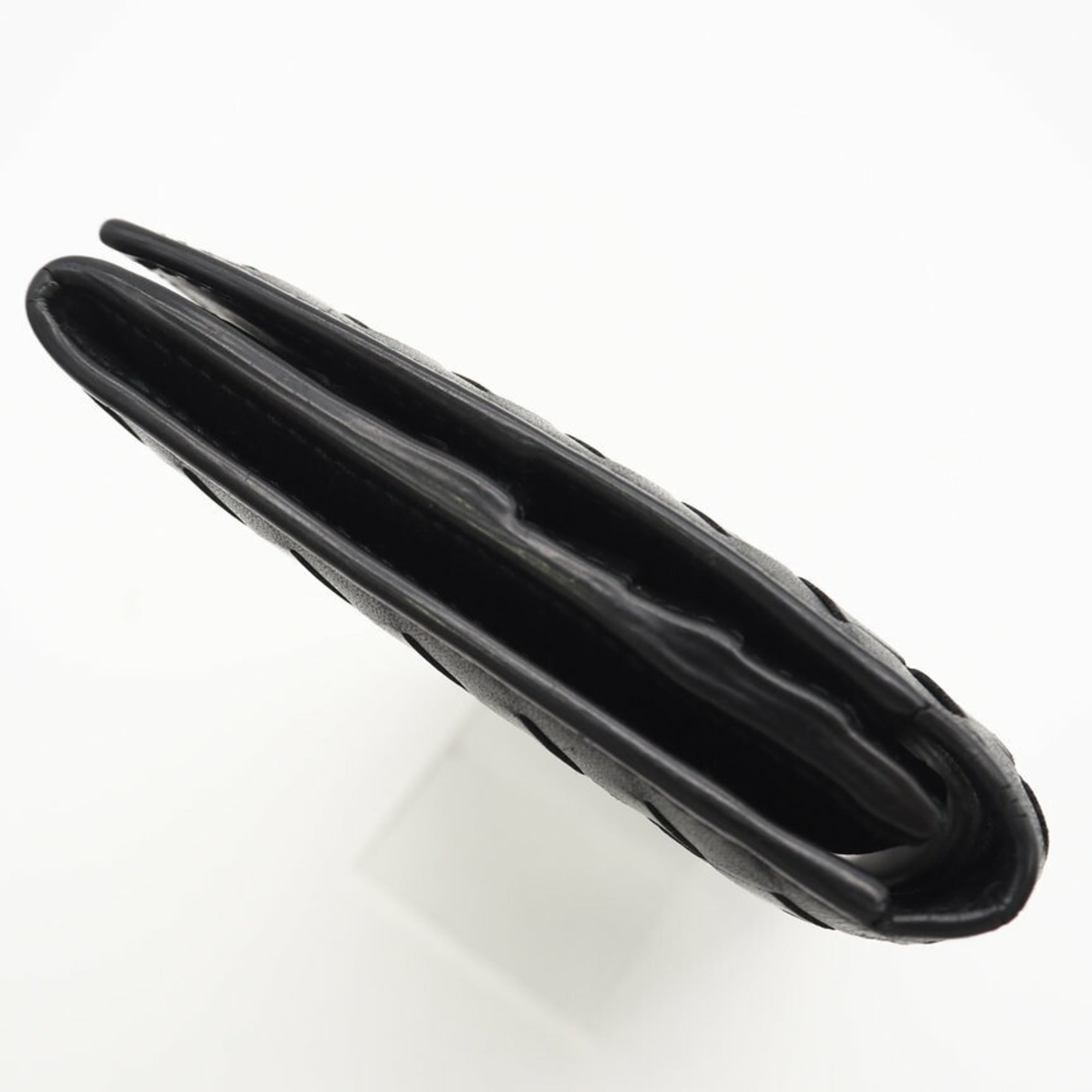 Bottega Veneta Black Leather Long Wallet (Bi-Fold) (Pre-Owned)