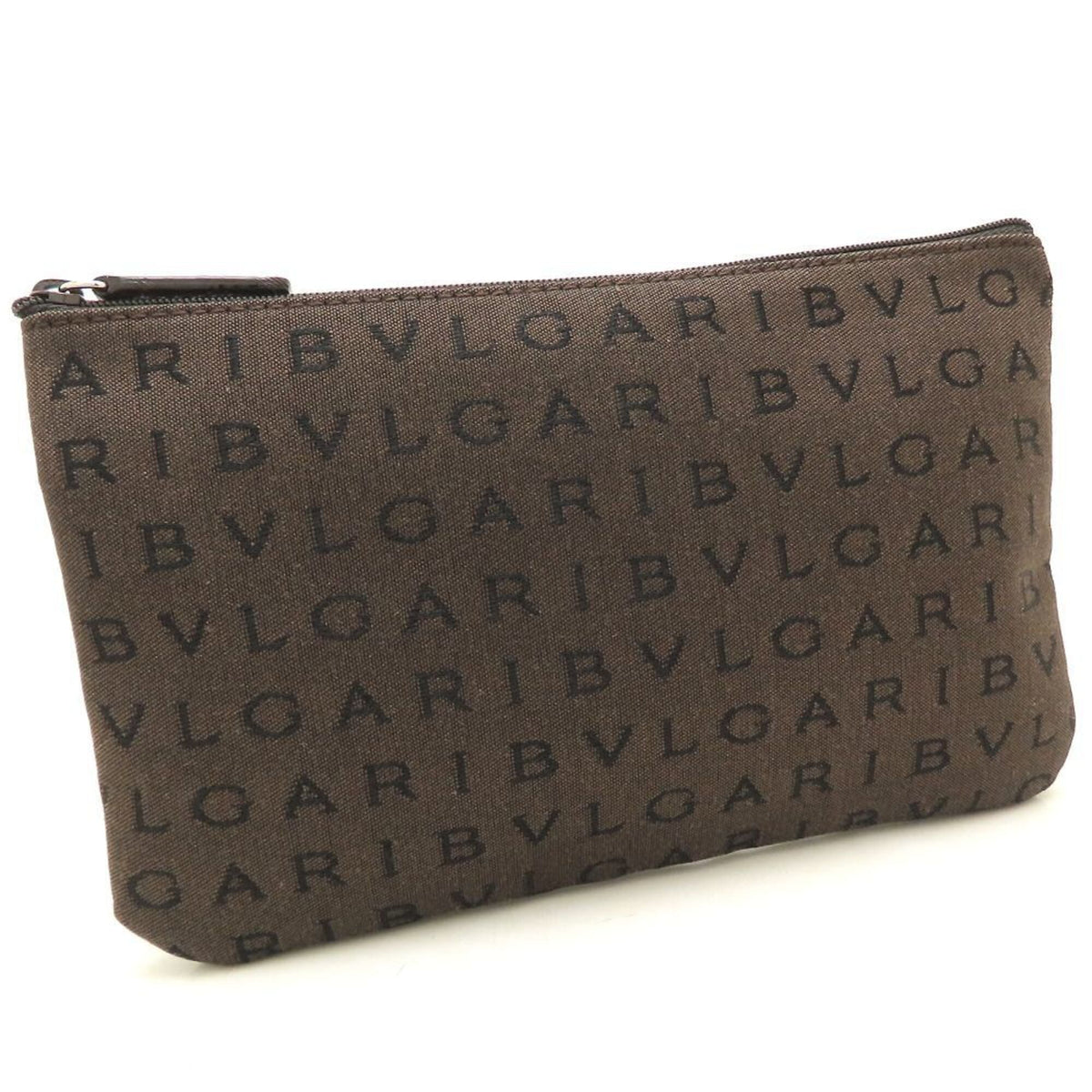 Bvlgari Brown Canvas Leather Handbag Tote Bag (Pre-Owned)