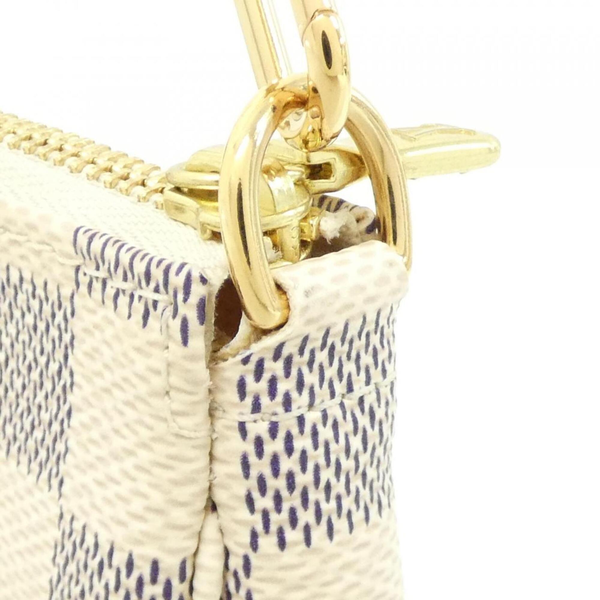 Louis Vuitton Azur White Coated Canvas Pochette Pouch (Pre-Owned)