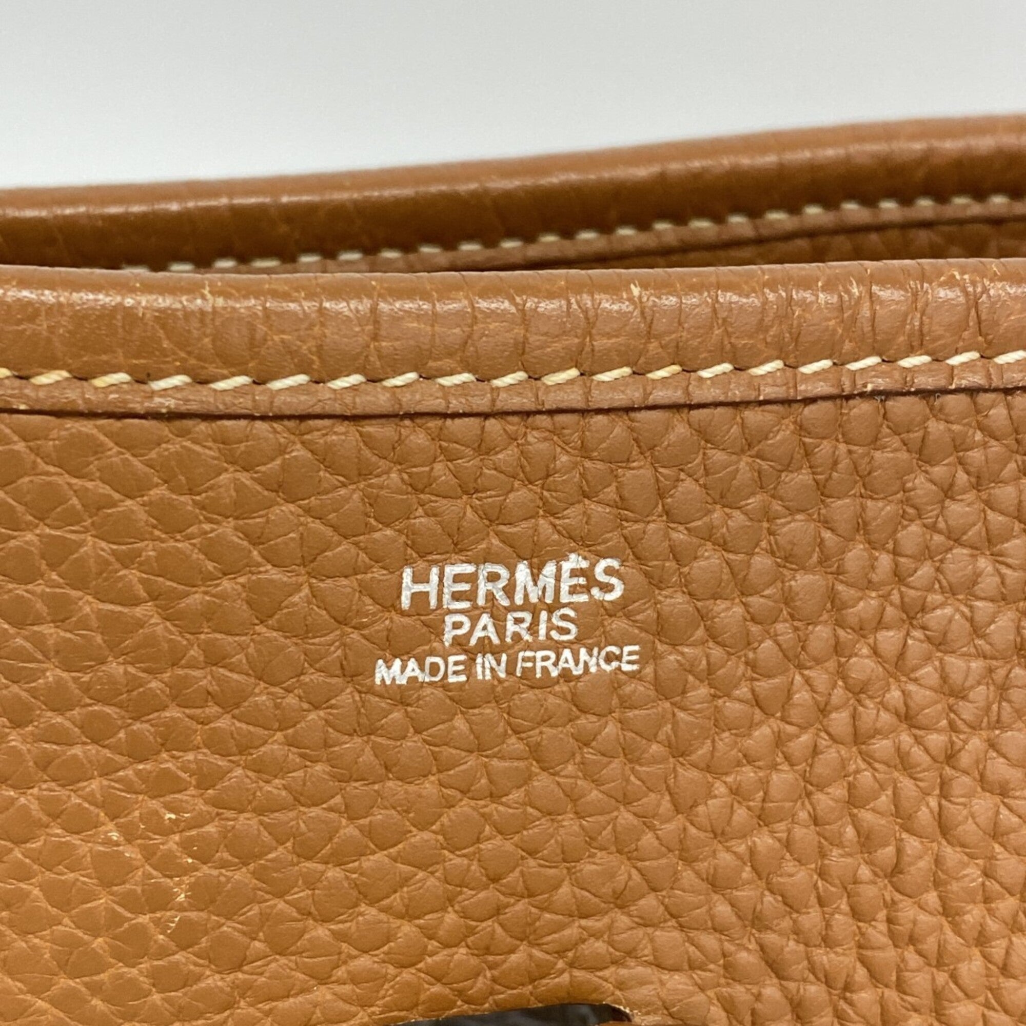 Hermes Gold Taurillon Clemence Leather Shoulder Bag (Pre-Owned)