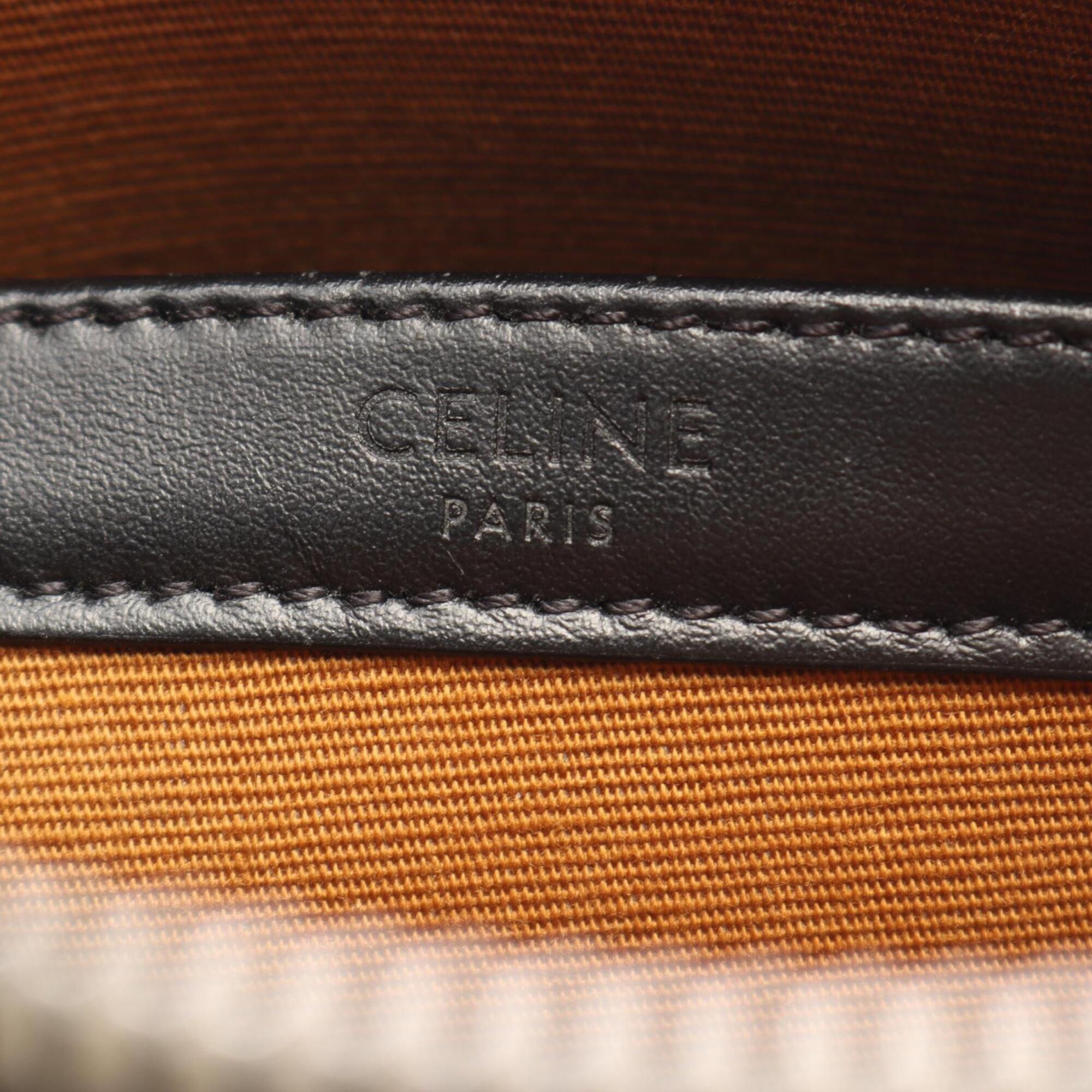 Celine Black Brown Coated Canvas Pvc Leather Handbag Messenger Bag Shoulder Bag (Pre-Owned)