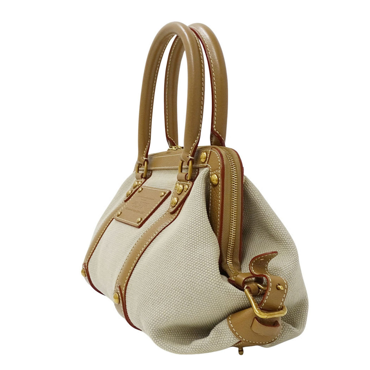 Louis Vuitton Beige Yellow Canvas Handbag (Pre-Owned)