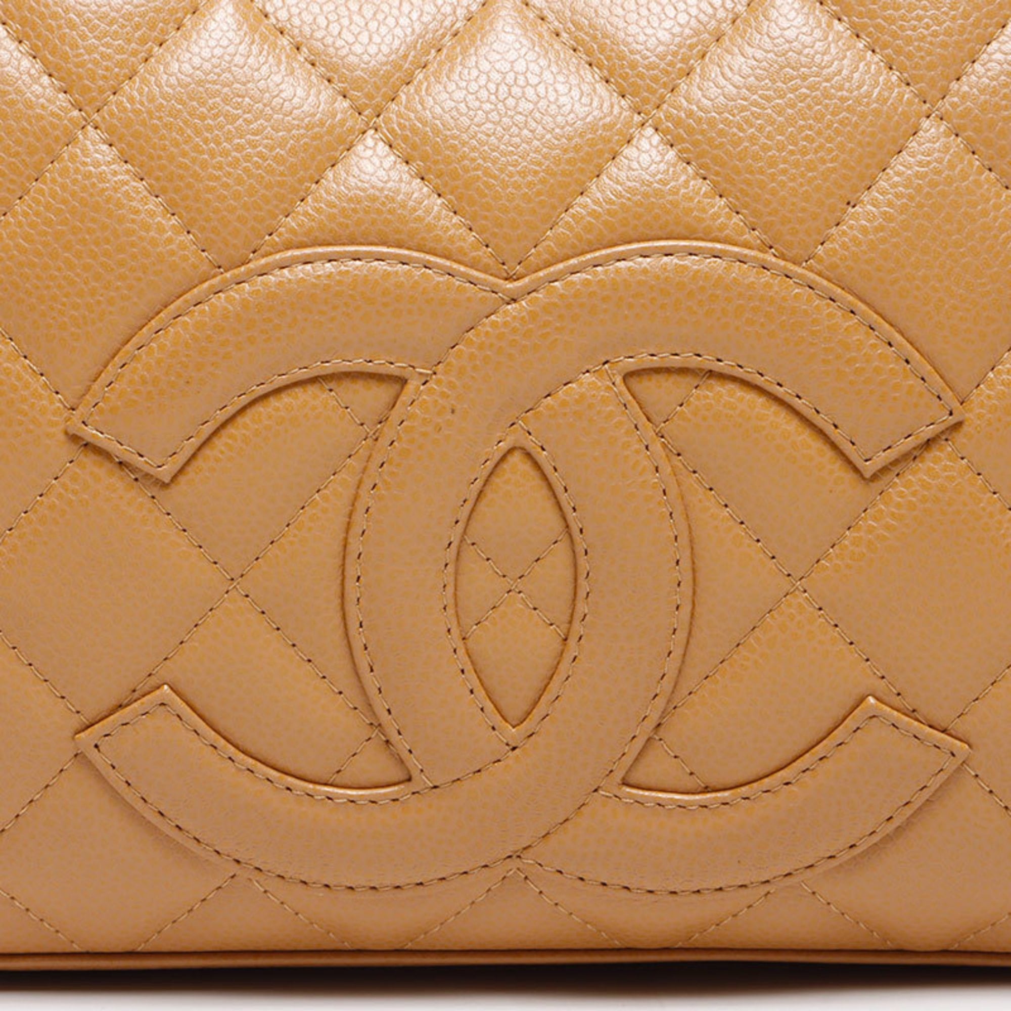 Chanel Brown Grained Calfskin Boston Bag (Pre-Owned)