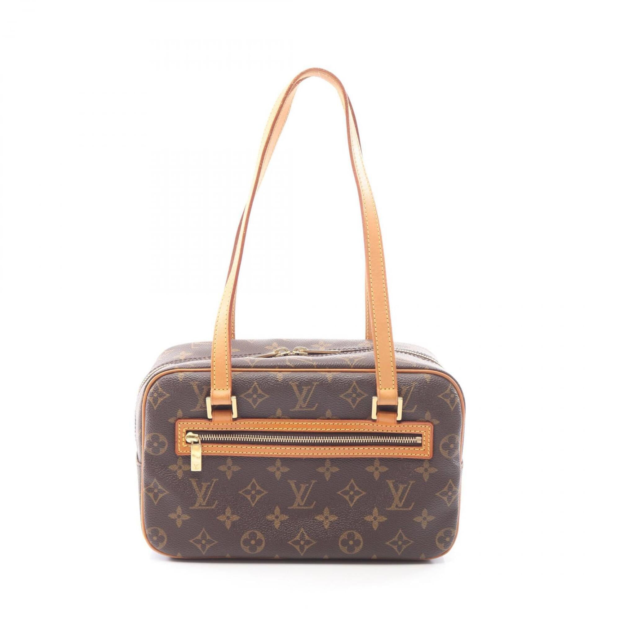 Louis Vuitton Brown Coated Canvas Leather Handbag Shoulder Bag (Pre-Owned)