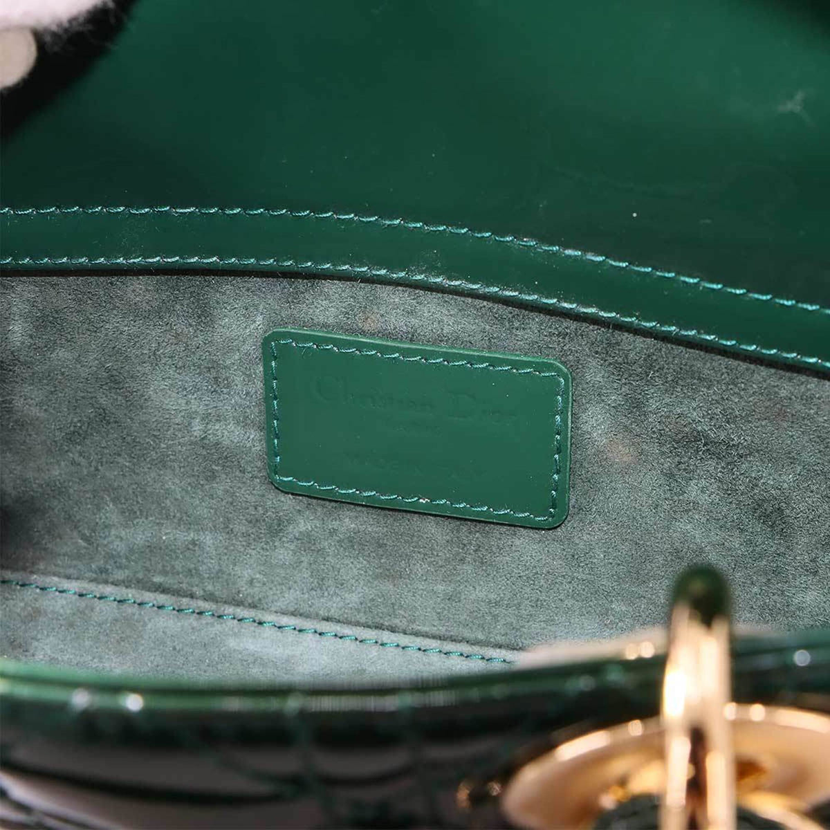 Christian Dior Green Green Patent Leather Handbag (Pre-Owned)