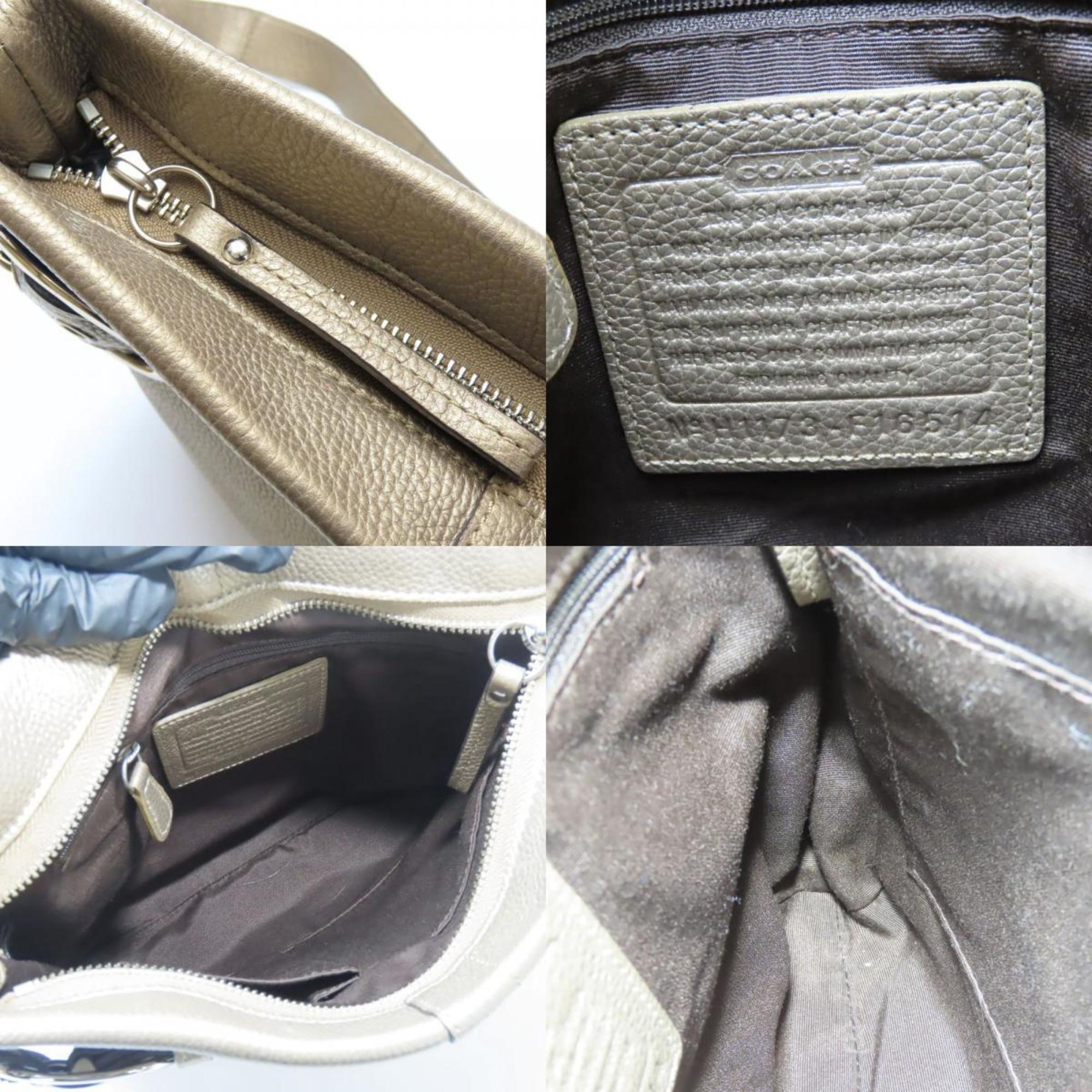Coach Gold Brown Leather Shoulder Bag (Pre-Owned)