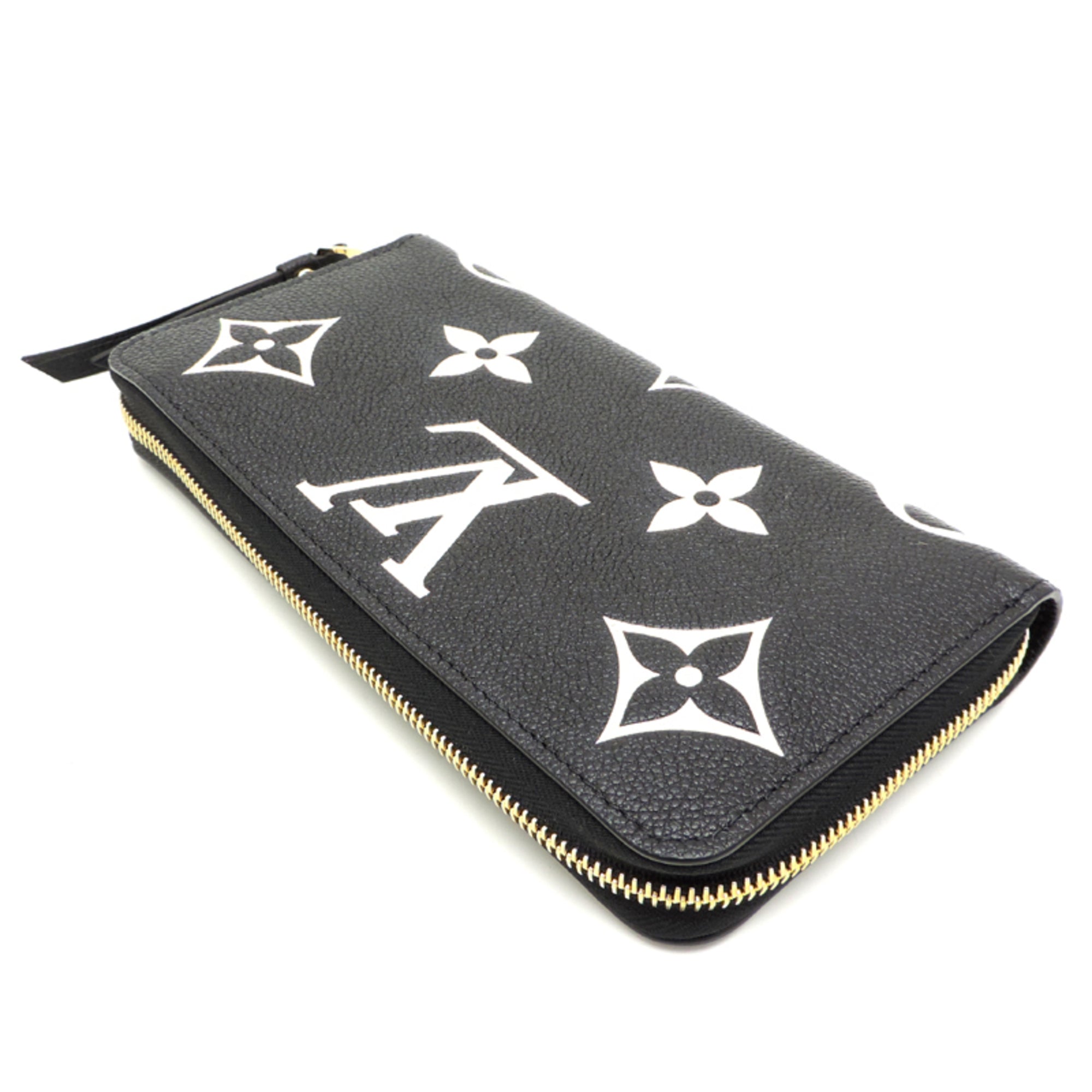 Louis Vuitton Beige Black Monogram Empreinte Long Wallet (Bi-Fold) (Pre-Owned)