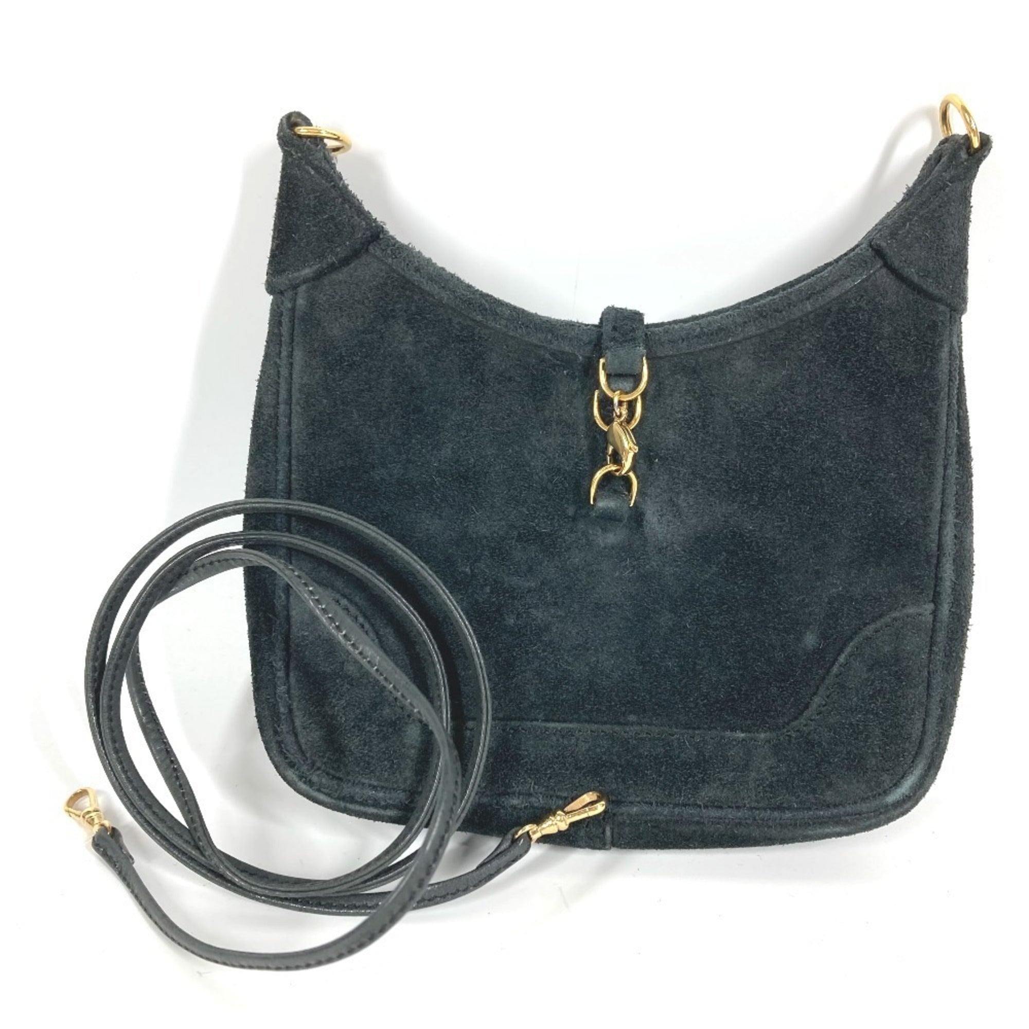 Hermes Trim Black Pochette Shoulder Bag (Pre-Owned)