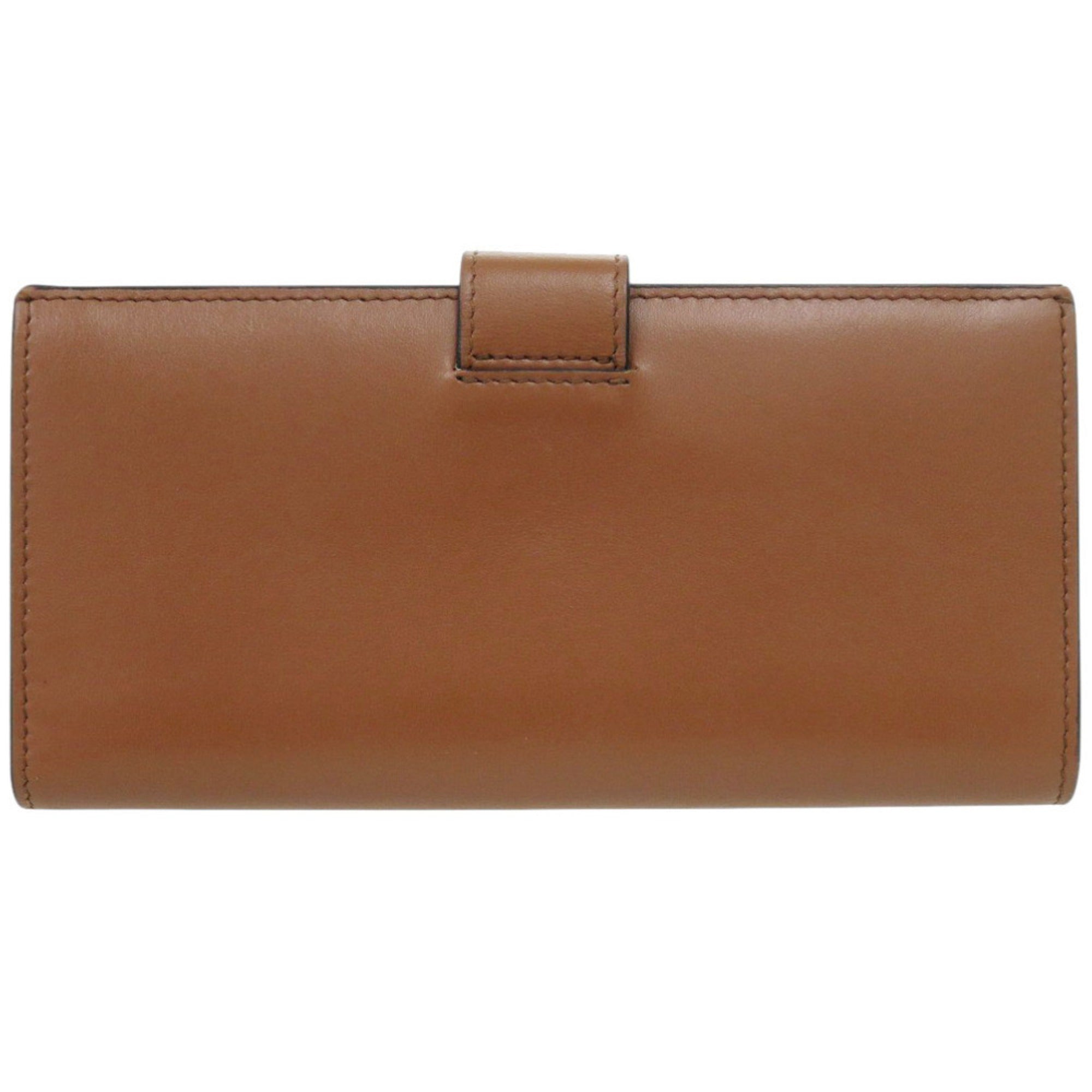 Prada Brown Leather Long Wallet (Bi-Fold) (Pre-Owned)