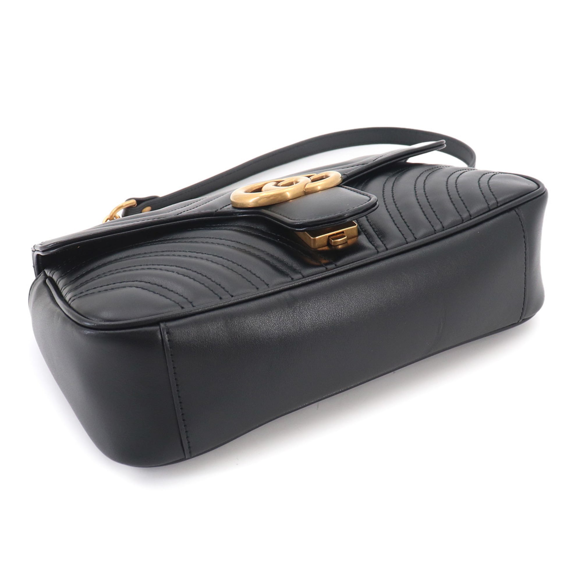 Gucci Black Leather Handbag Shoulder Bag (Pre-Owned)