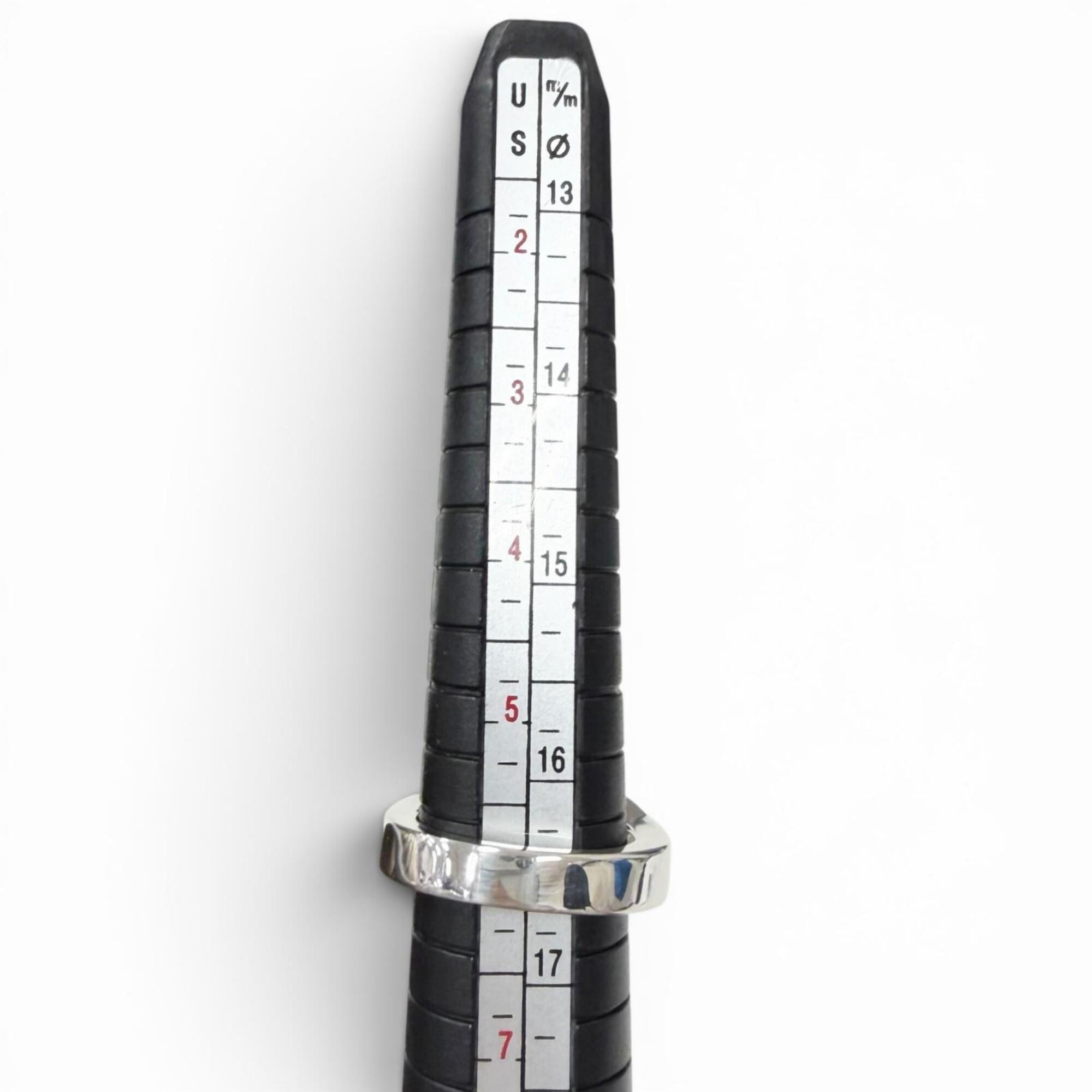 Hermes Silver Silver 925 Band Ring (Pre-Owned)