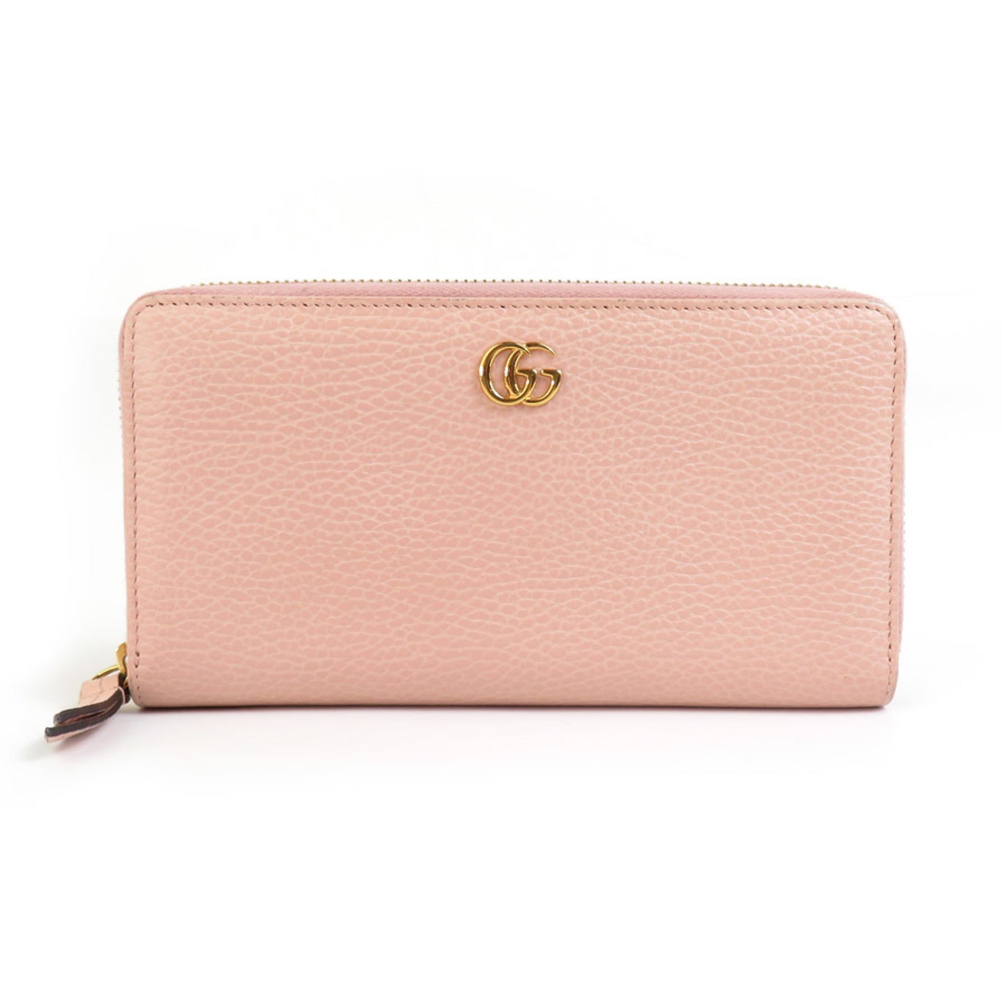 Gucci Pink Beige Leather Long Wallet (Bi-Fold) (Pre-Owned)