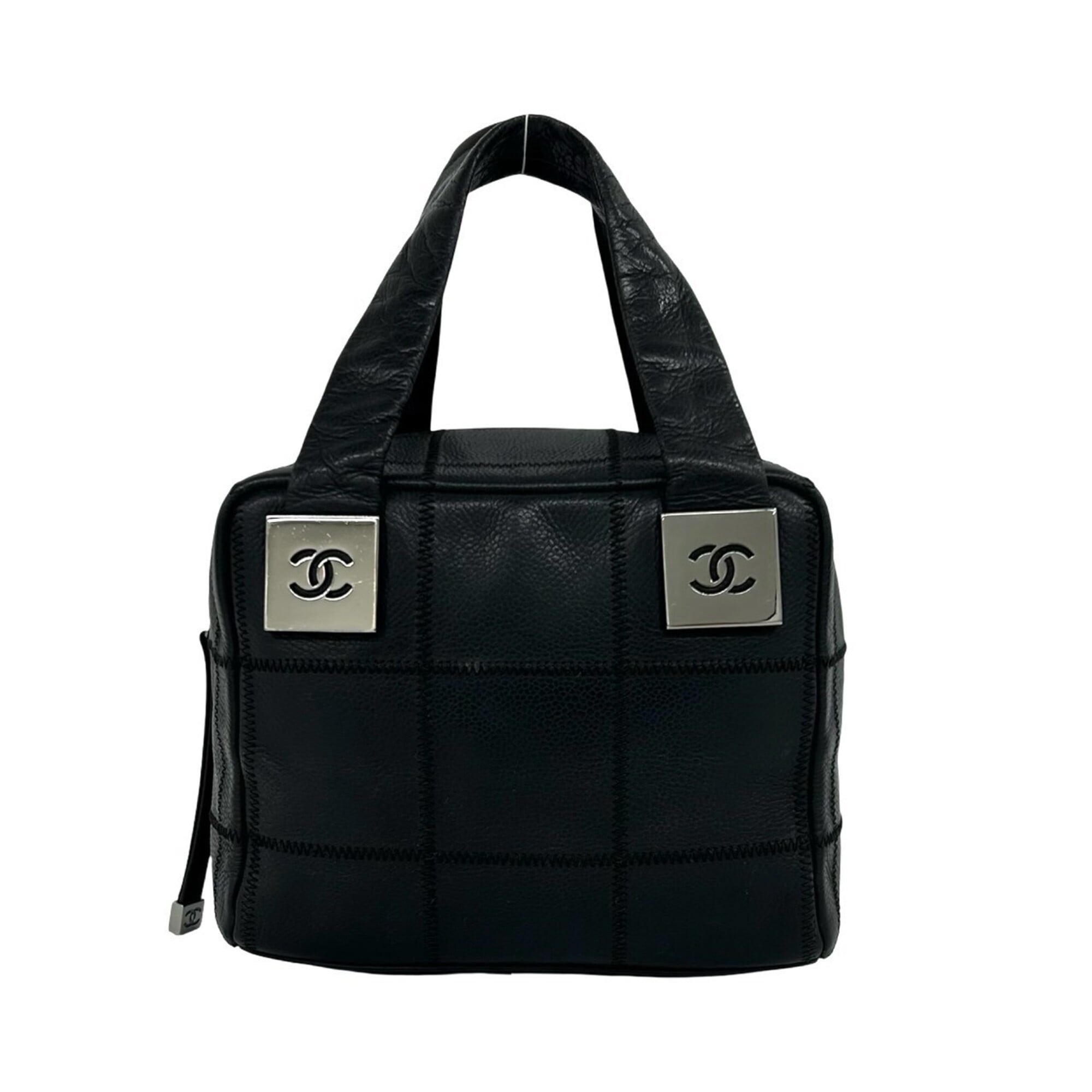 Chanel Black Grained Calfskin Handbag (Pre-Owned)