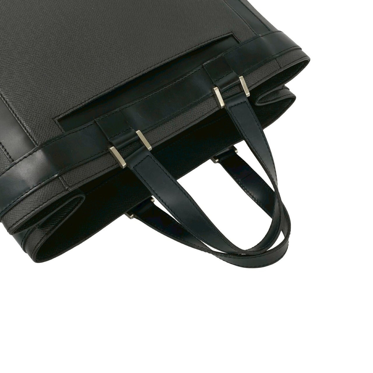 Louis Vuitton Black Leather Handbag Tote Bag (Pre-Owned)