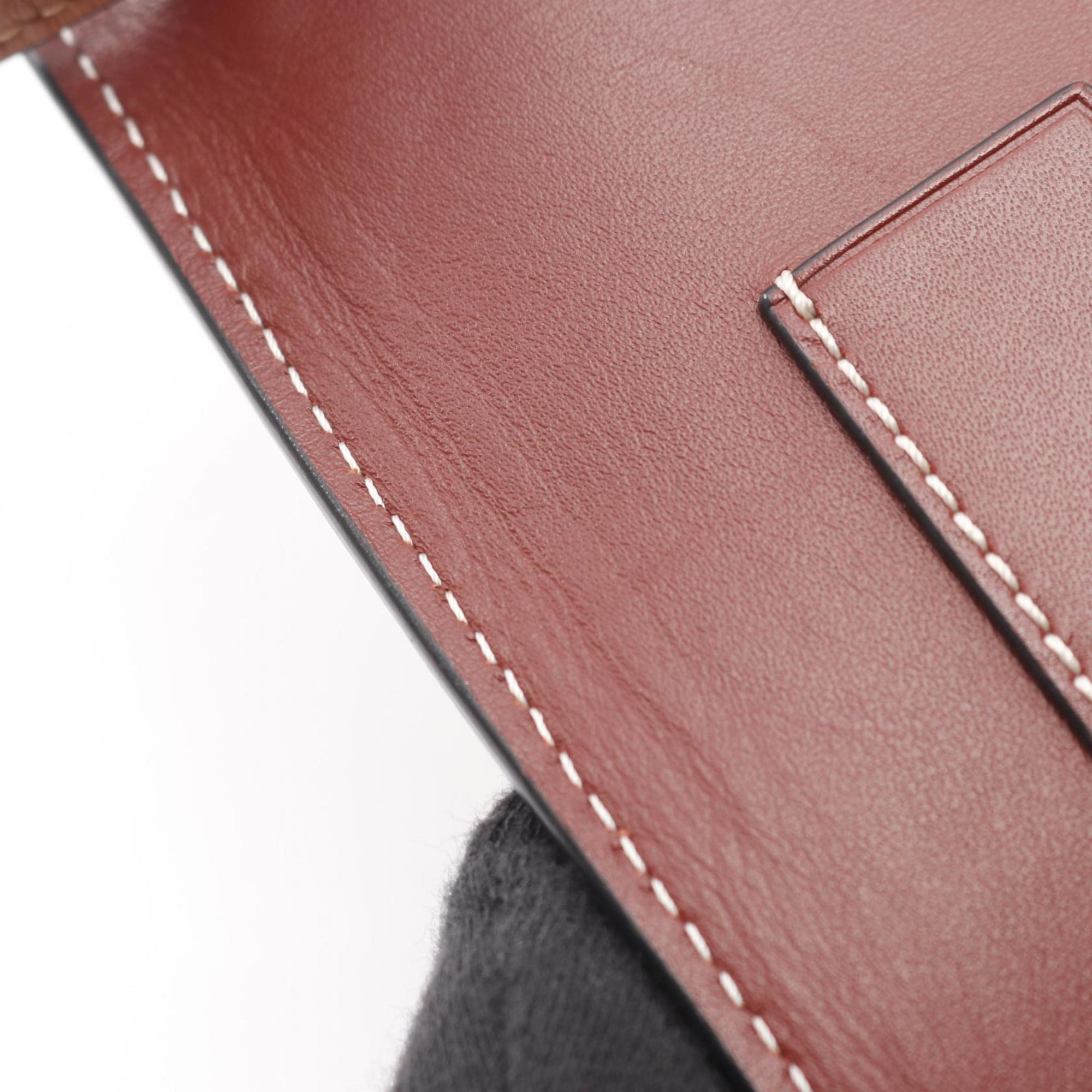 Loewe Brown Red Color Leather Shoulder Bag (Pre-Owned)