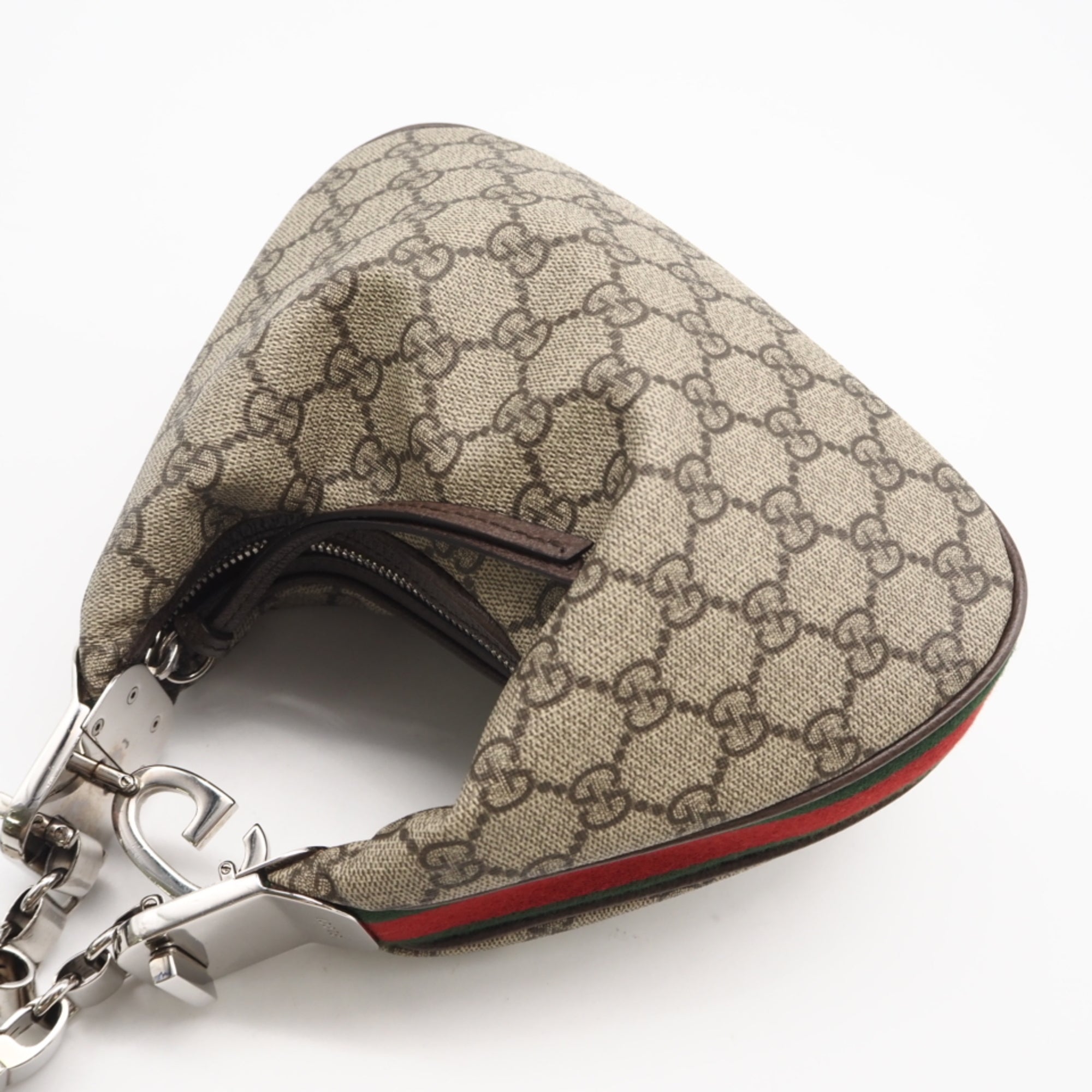 Gucci Beige Brown Coated Canvas Leather Handbag Shoulder Bag (Pre-Owned)