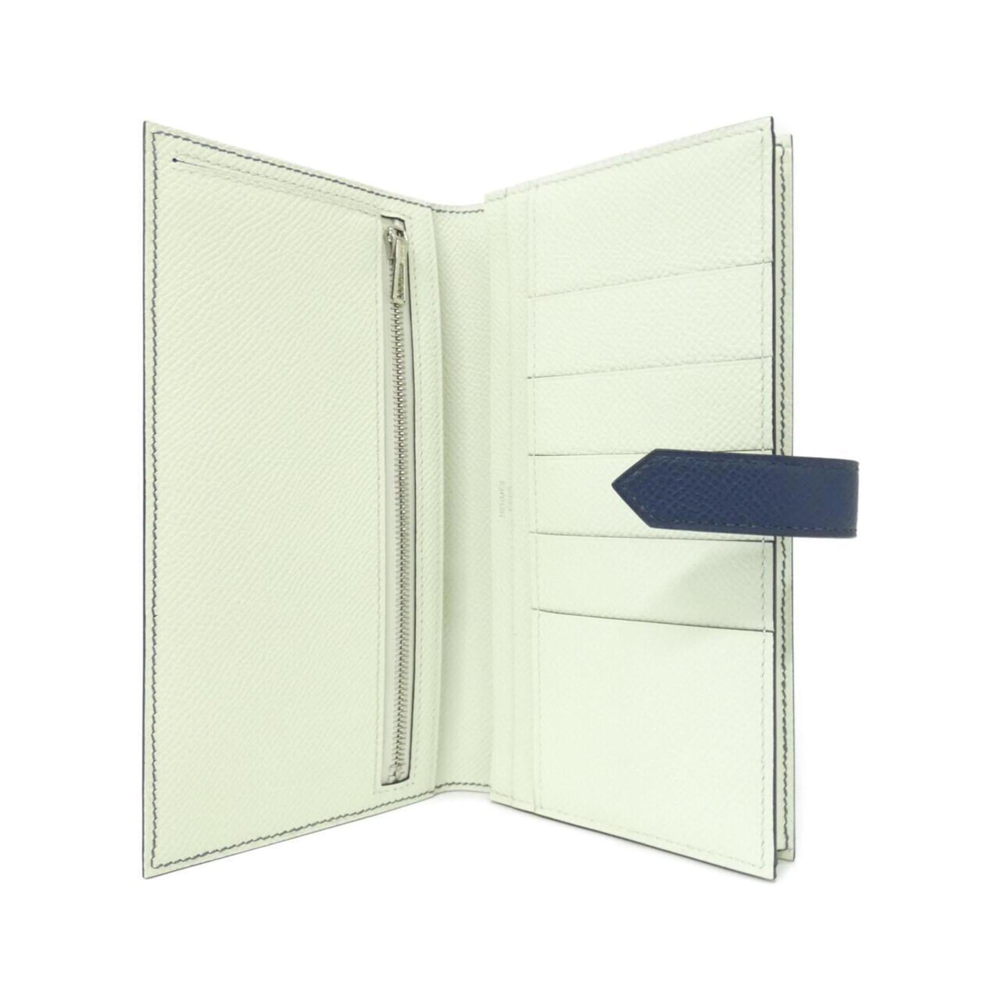 Hermes Blue Epsom Leather Long Wallet (Bi-Fold) (Pre-Owned)
